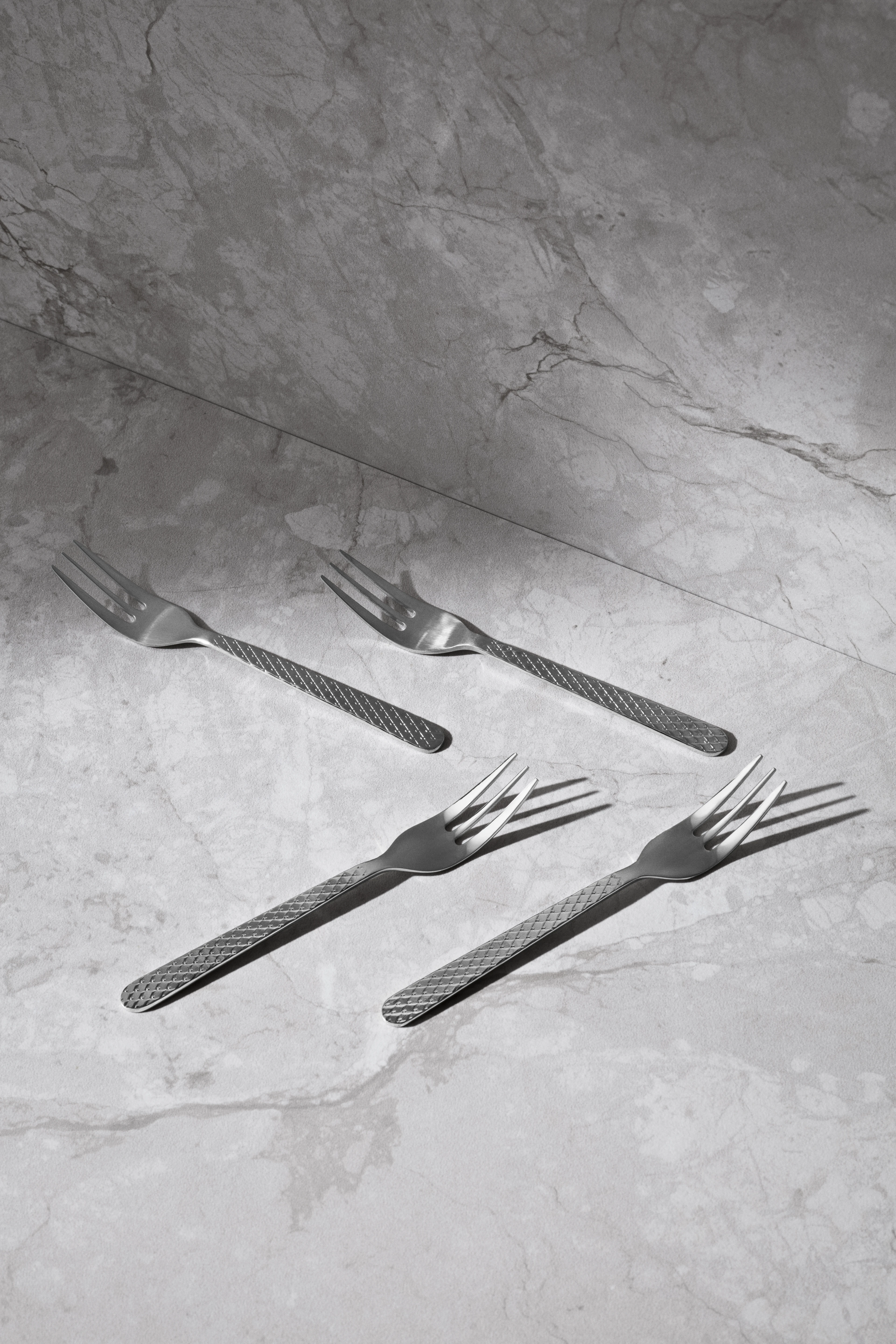 Cake fork 4 pcs. from Lyngby Porcelæn in Steel color, made of Metal