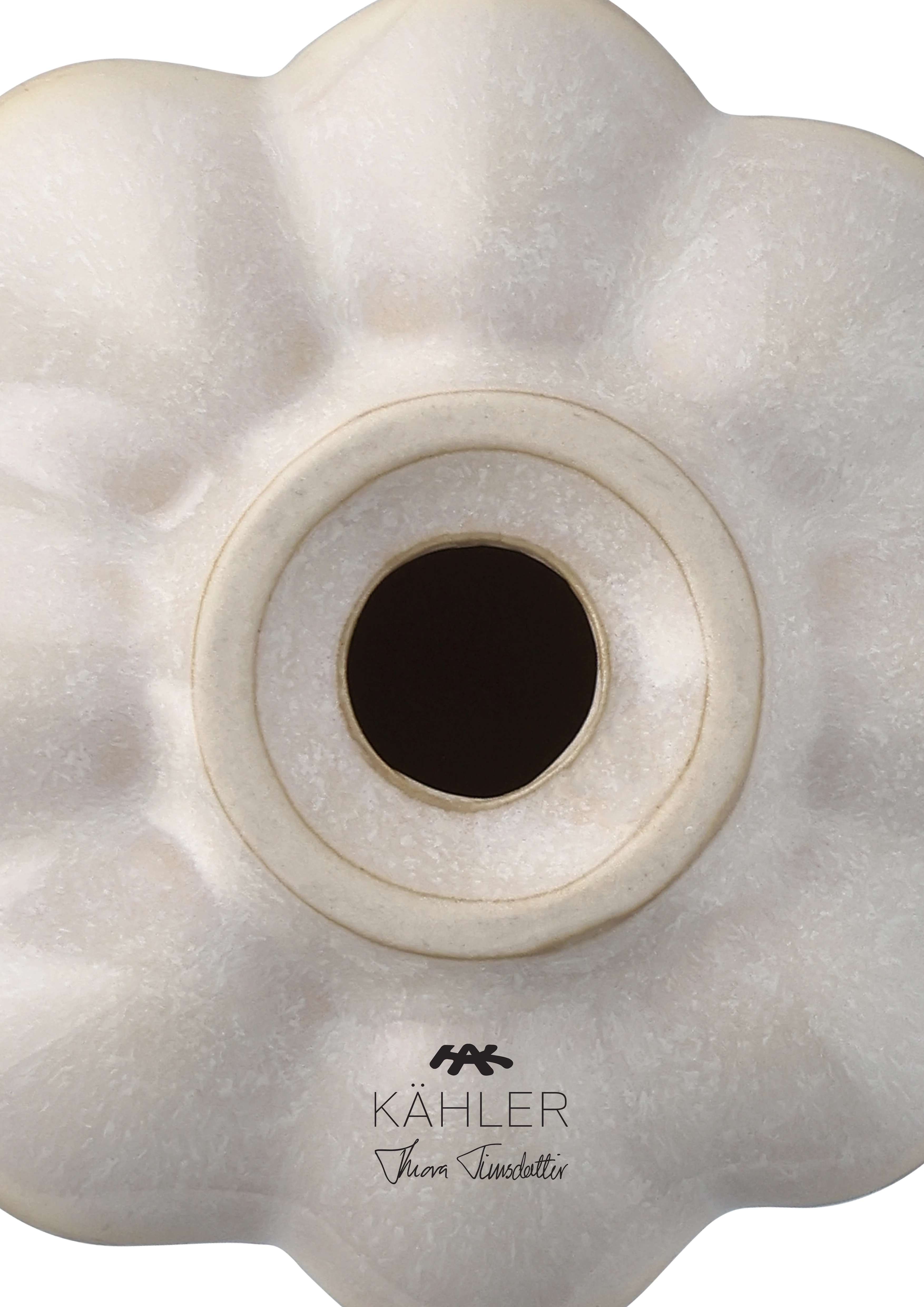 Candle holder H10 cm from Kähler  in Sand color, made of Ceramics