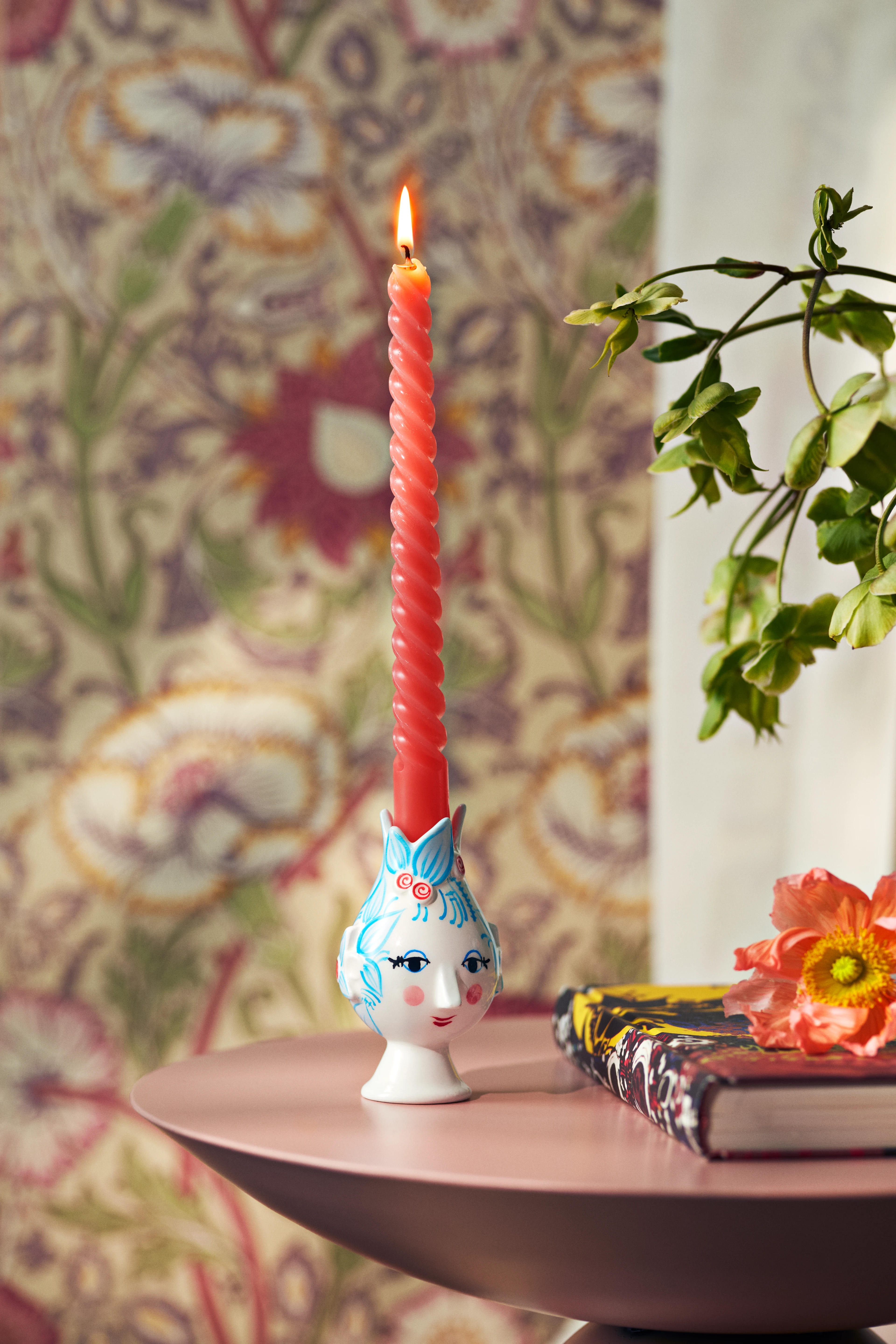 Candle holder H11.5 cm from Bjørn Wiinblad in Light blue color, made of Ceramics