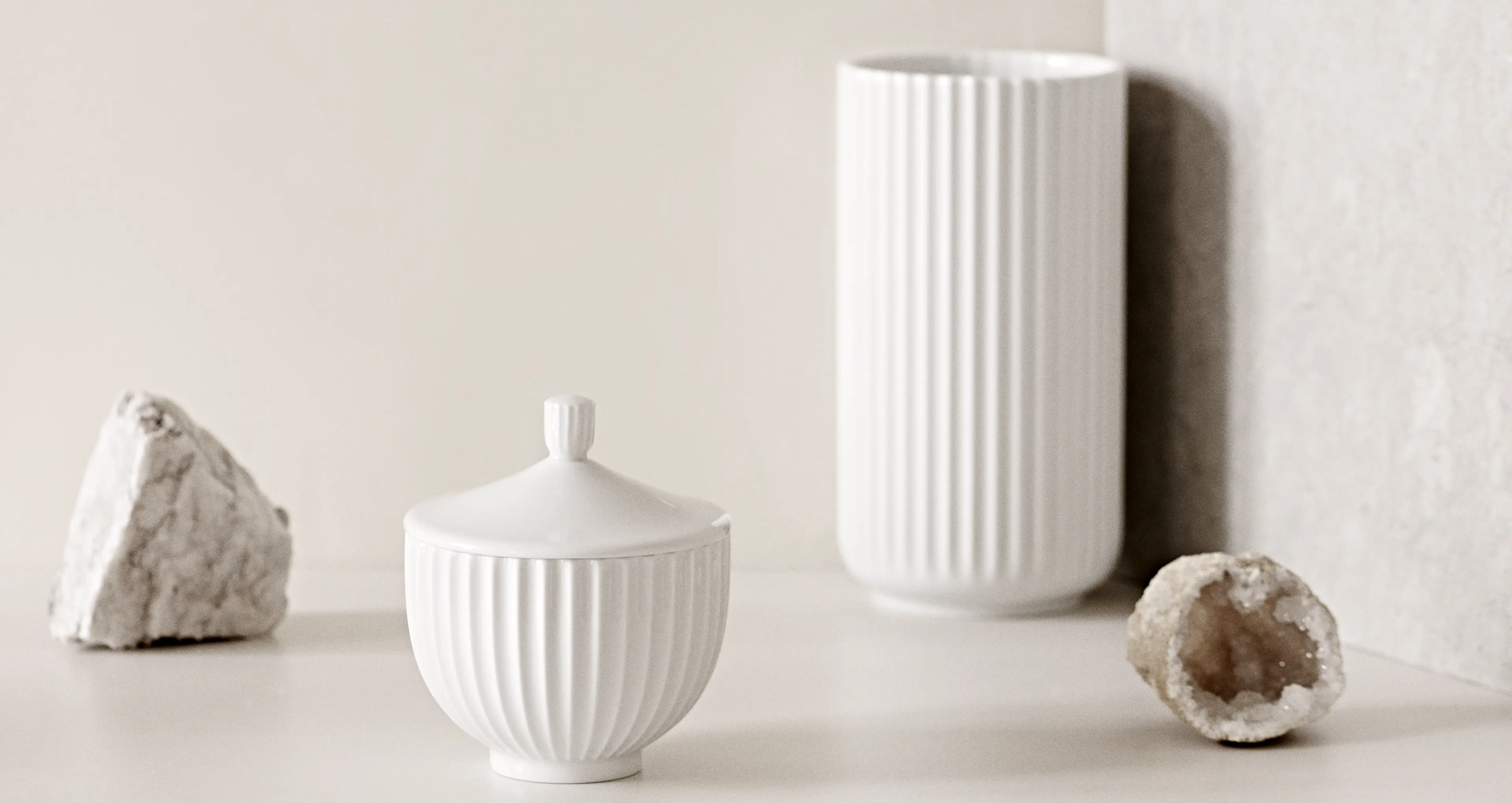 Lyngby Porcelain jars.