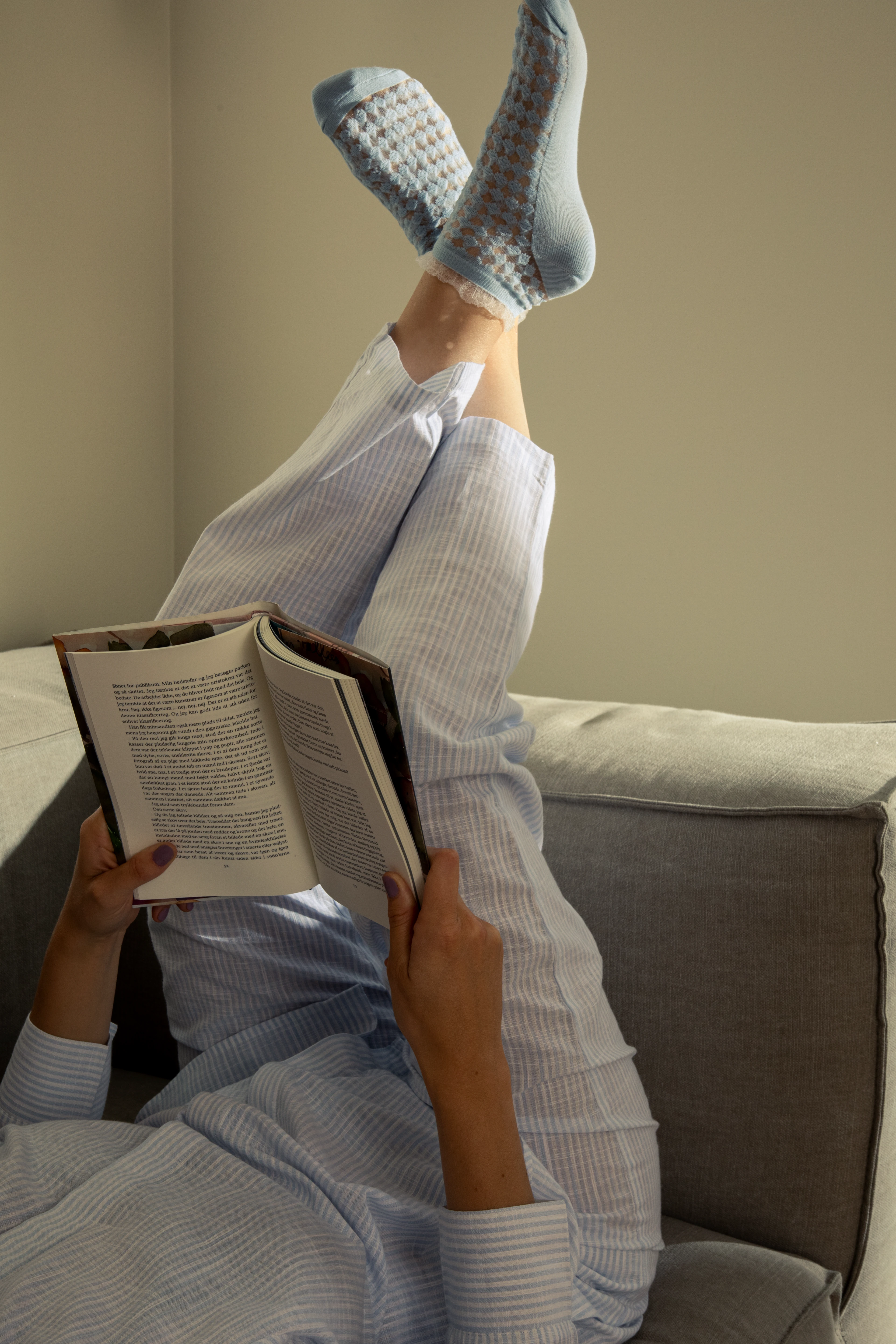 Ida shirt M/L fra JUNA i fargen Lys blå/Hvit, laget av Bomull