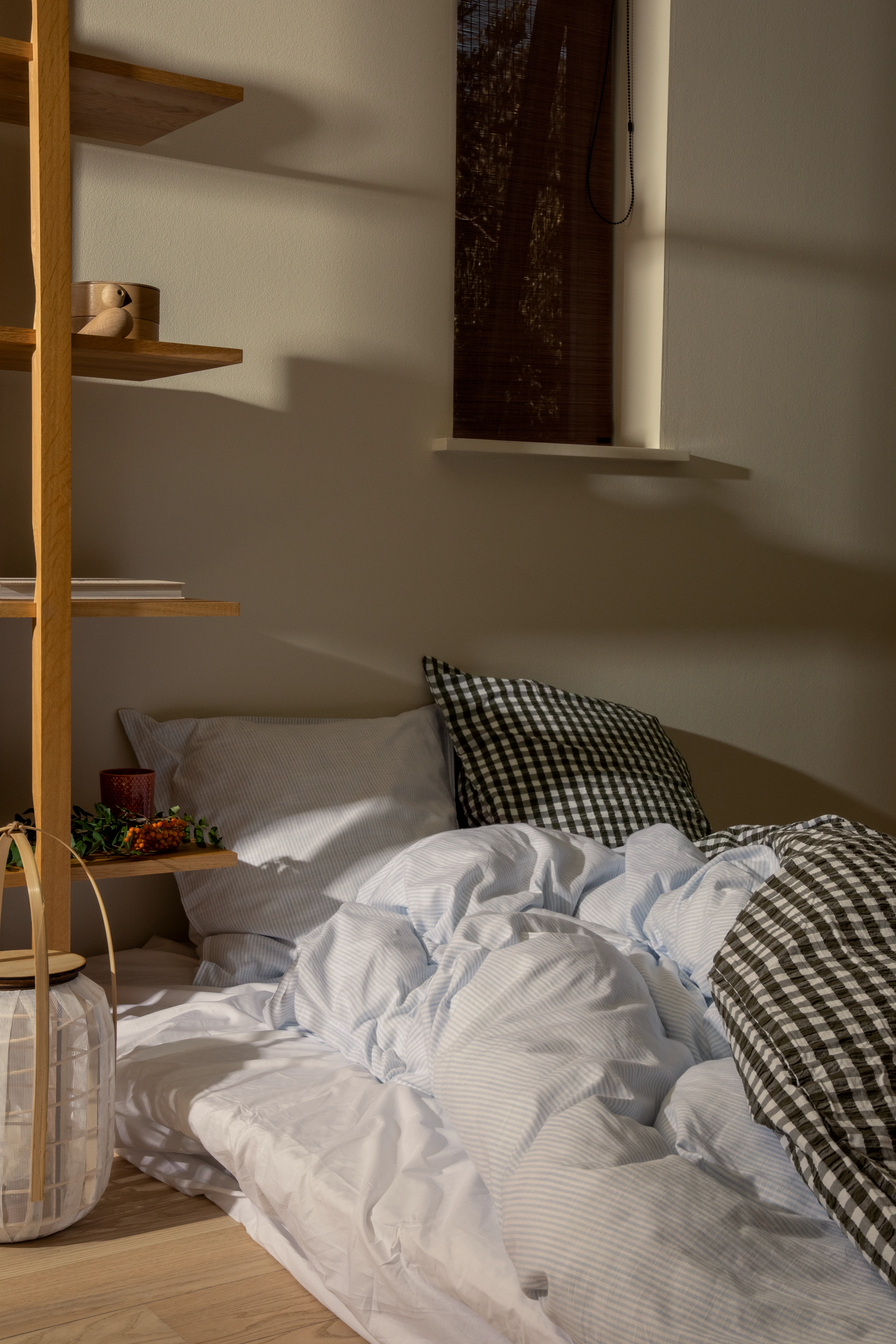 Bed linen 140x200 cm from JUNA in Light blue/White color, made of Cotton