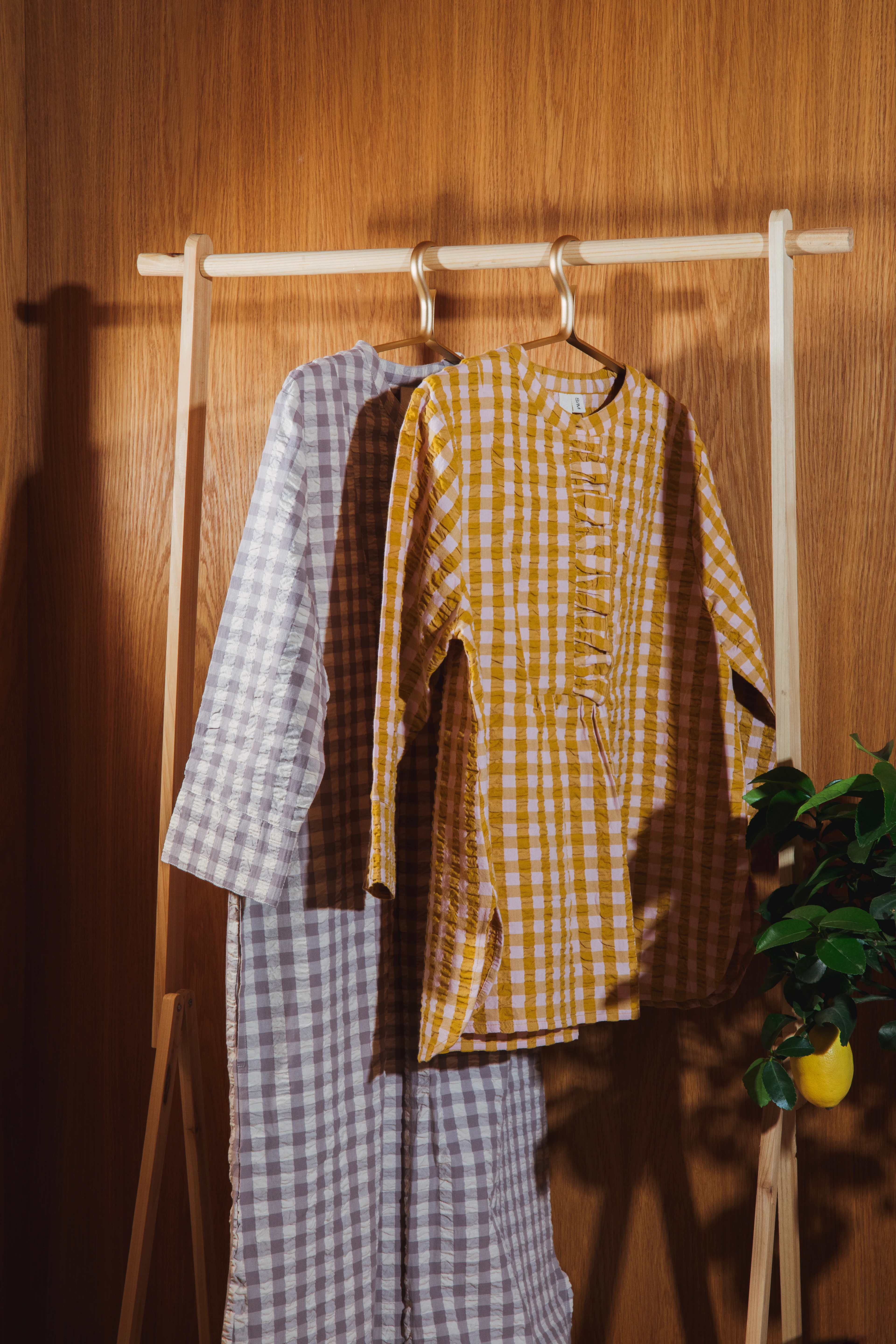 Irene shirt M/L from JUNA in Pink/Ochre color, made of Cotton