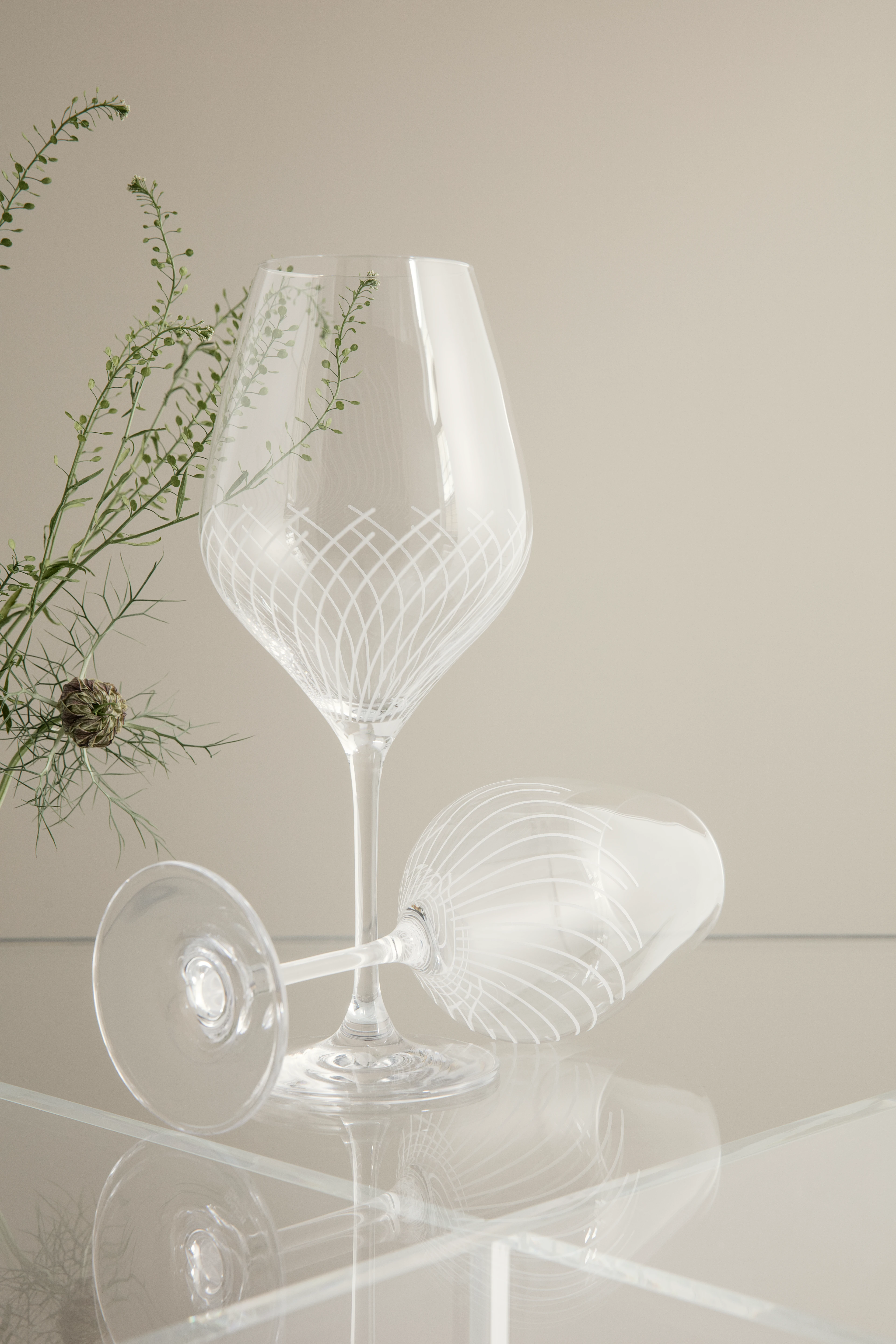 Rödvinsglas 52 cl 2 st. från Holmegaard i färgen Klar, tillverkad av Glas