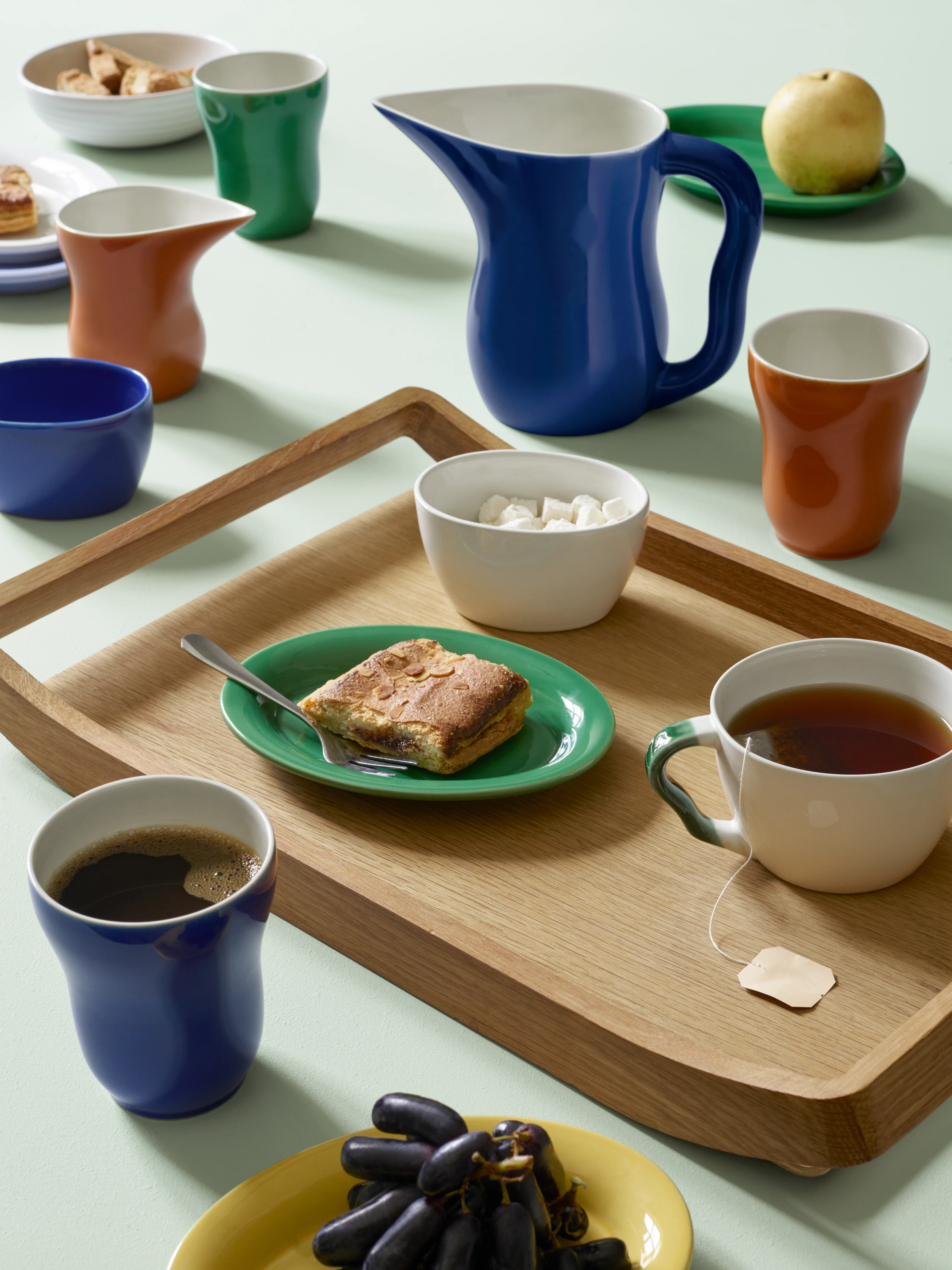 Ursula mug white Mug 30 cl from Kähler  in Cobalt color, made of Ceramics