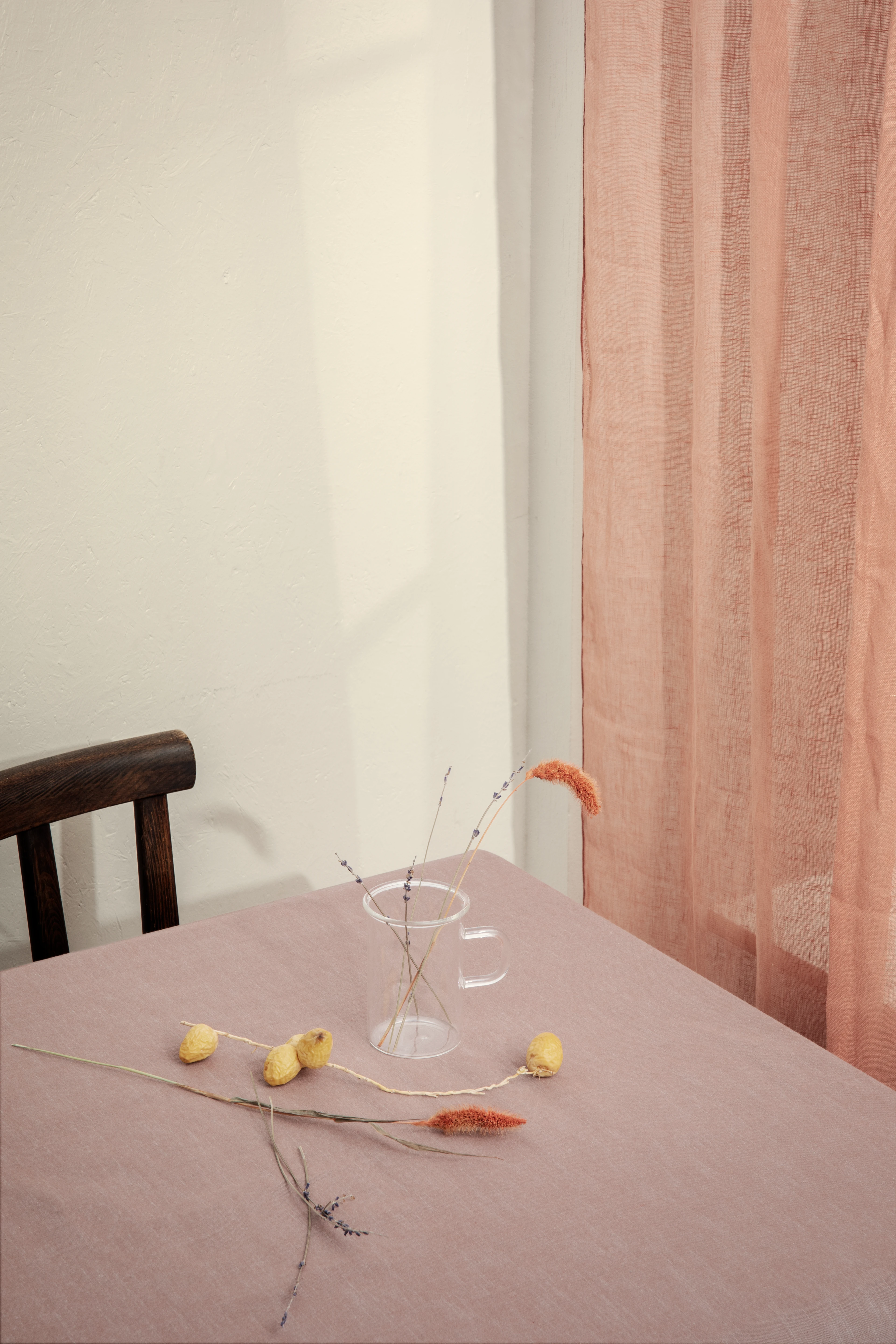 Tablecloth 150x220 cm from JUNA in Dusty red color, made of Cotton