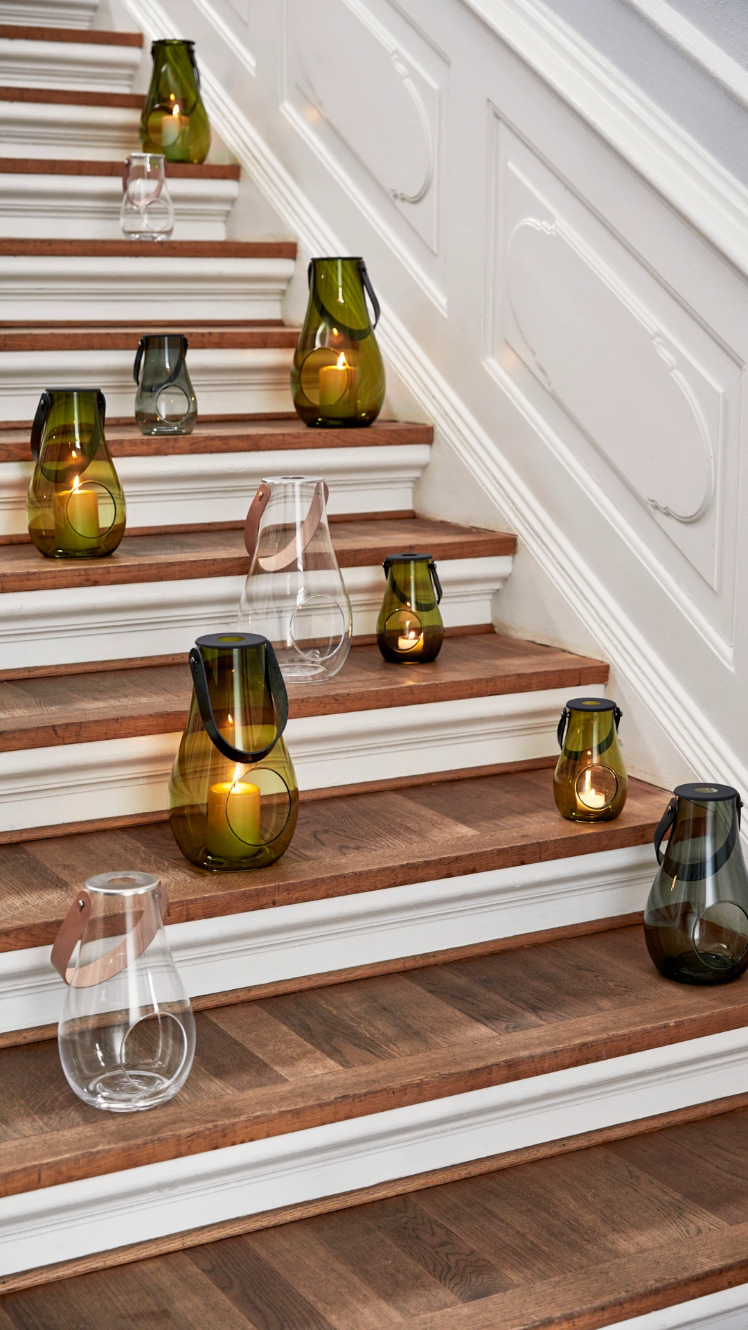 Lanterns from Rosendahl in different glass colors