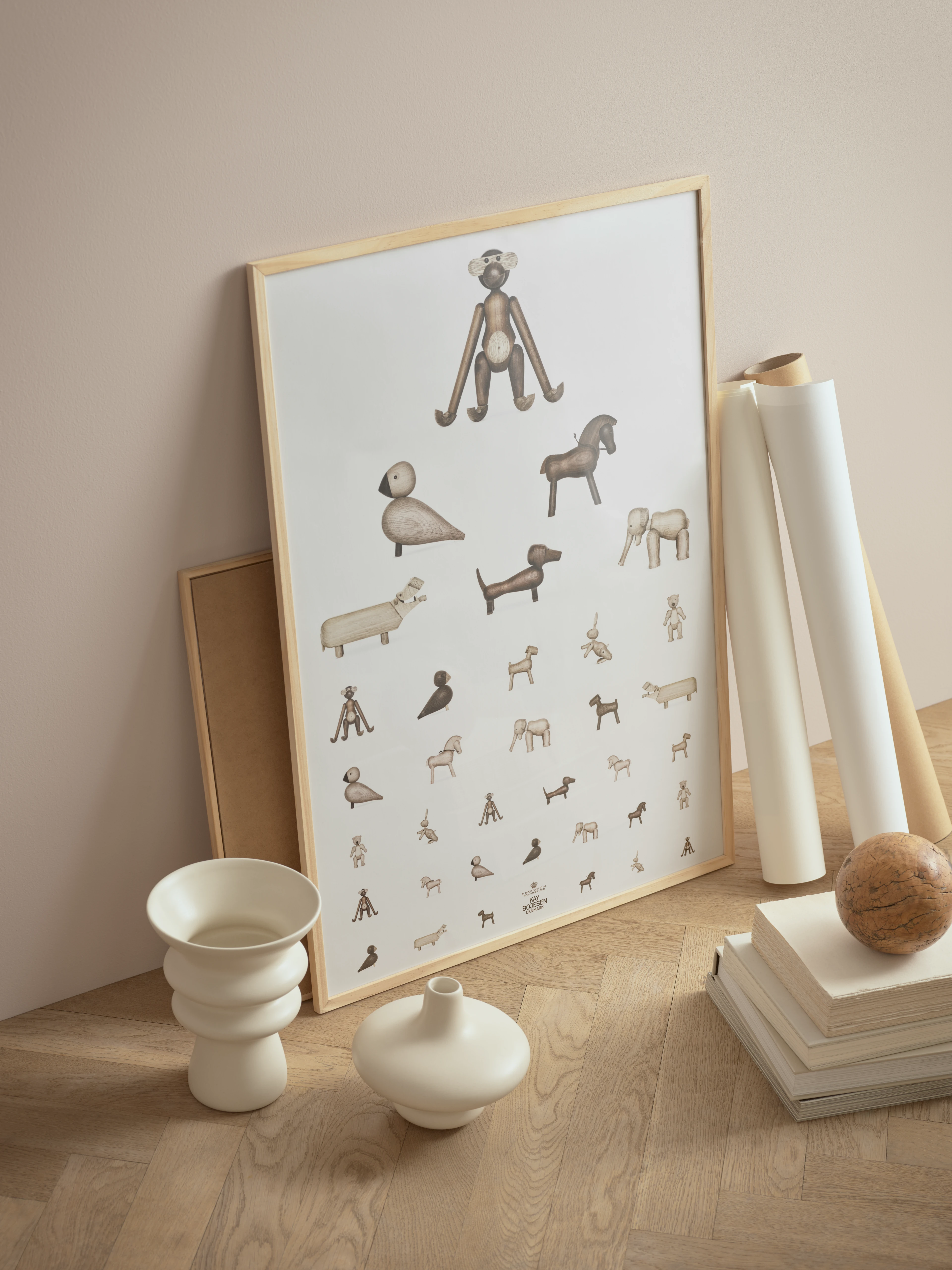 Eye chart poster 50x70 cm from Kay Bojesen in Brown/White color, made of Paper