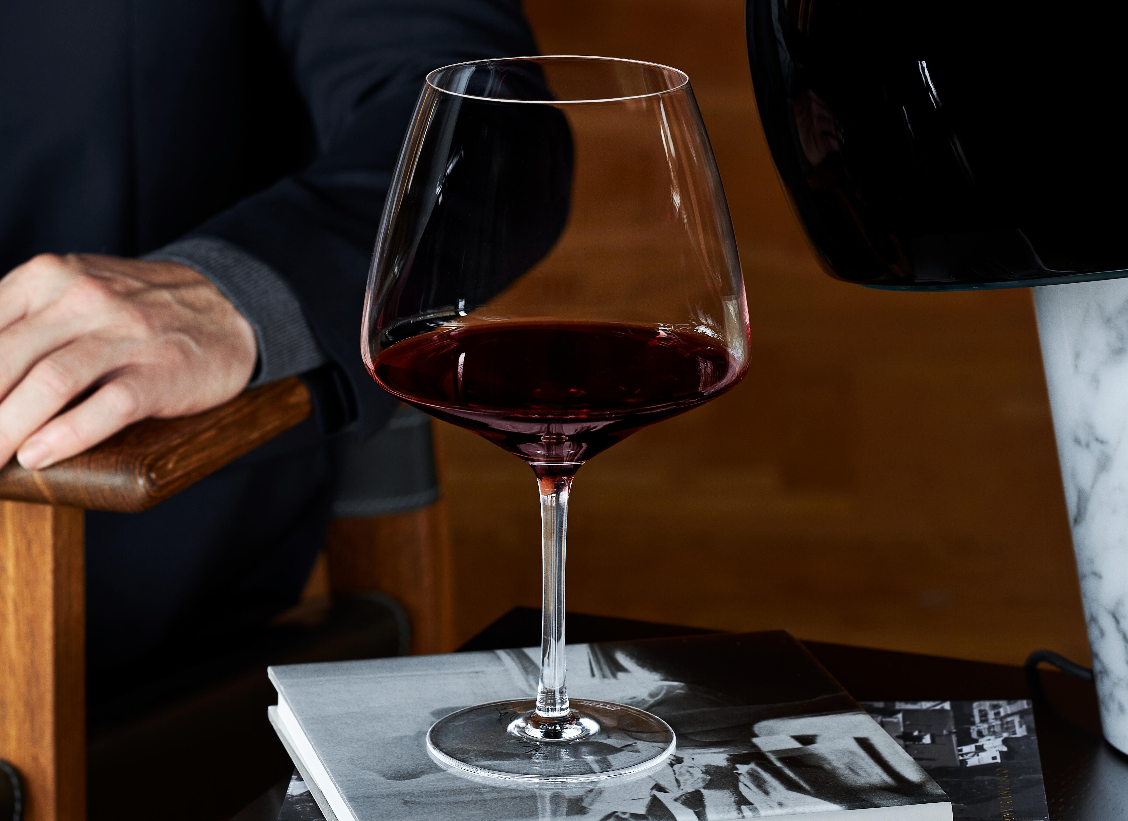 Ideas for Father’s Day gifts. Red wine glass from Holmegaard