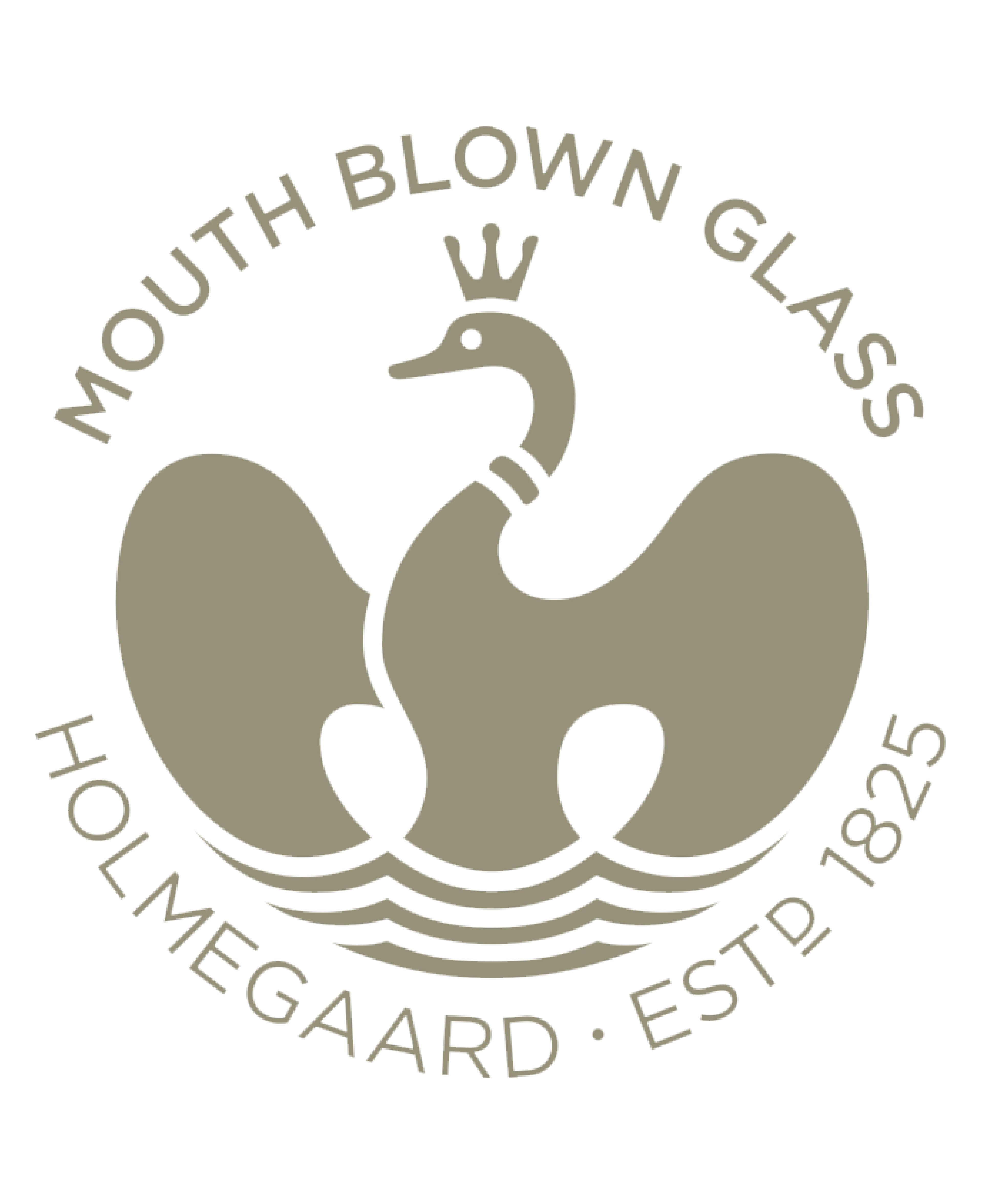 Svanens logotyp, som kännetecknar munblåst glas från Holmegaard