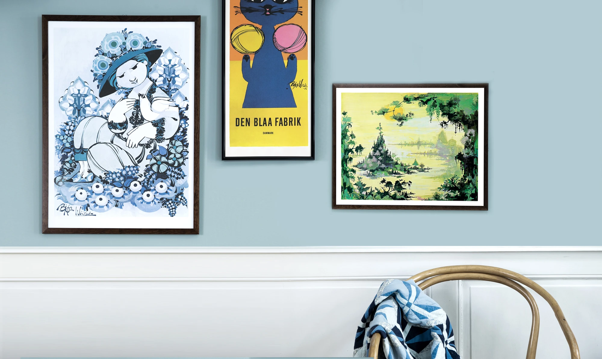 Curtain, 50x40 cm fra Bjørn Wiinblad i farven Multi, lavet af Papir