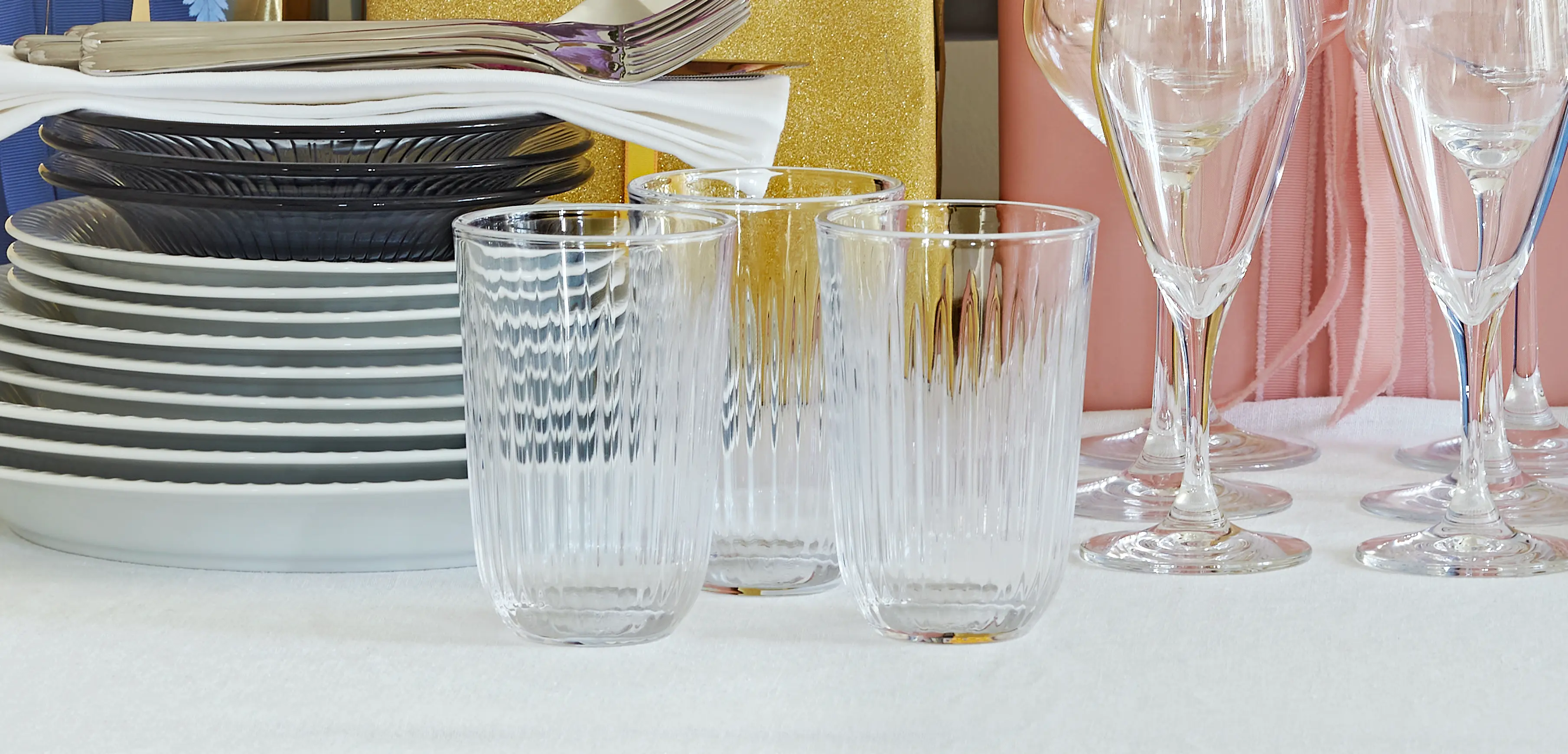 Kähler Hammershøi räfflat glas att dricka.