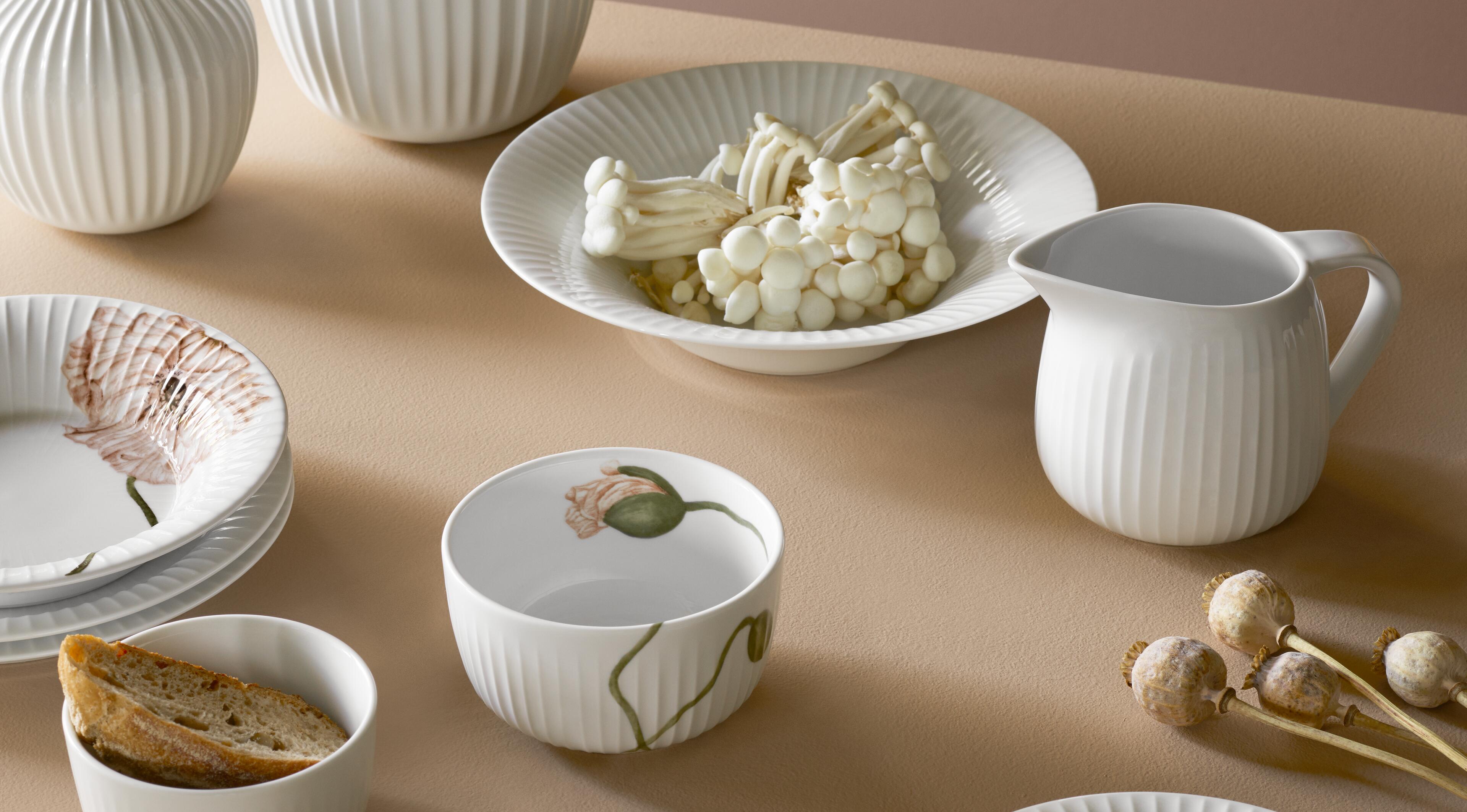 Kähler deep plates in fluted white porcelain