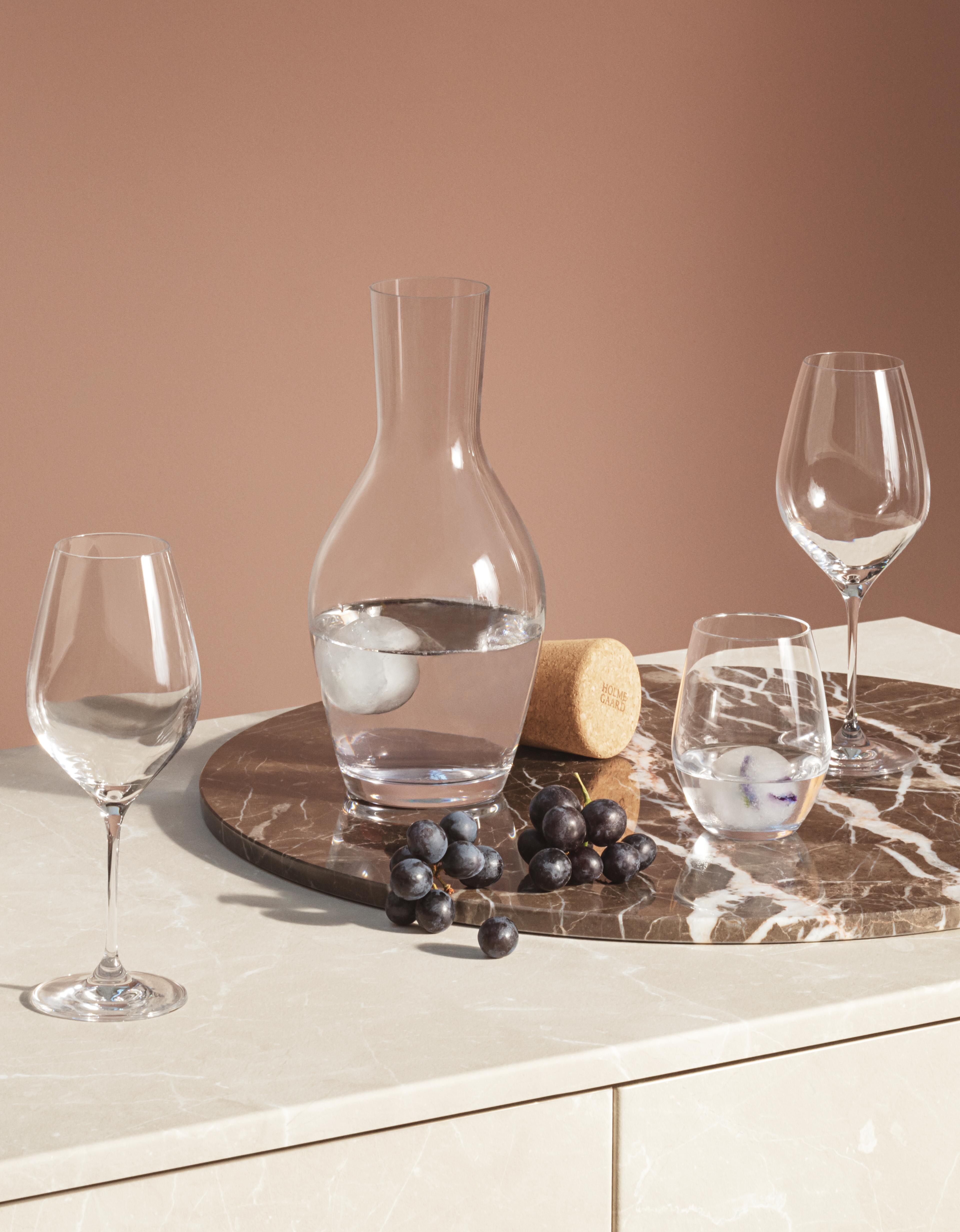 Holmegaard Cabarnet vandkaraffel, vandglas, hvidvinsglas
