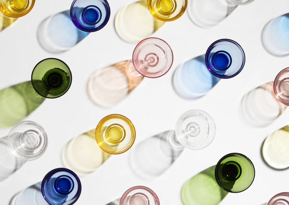 Buntglas mit Reflexionen von Holmegaard