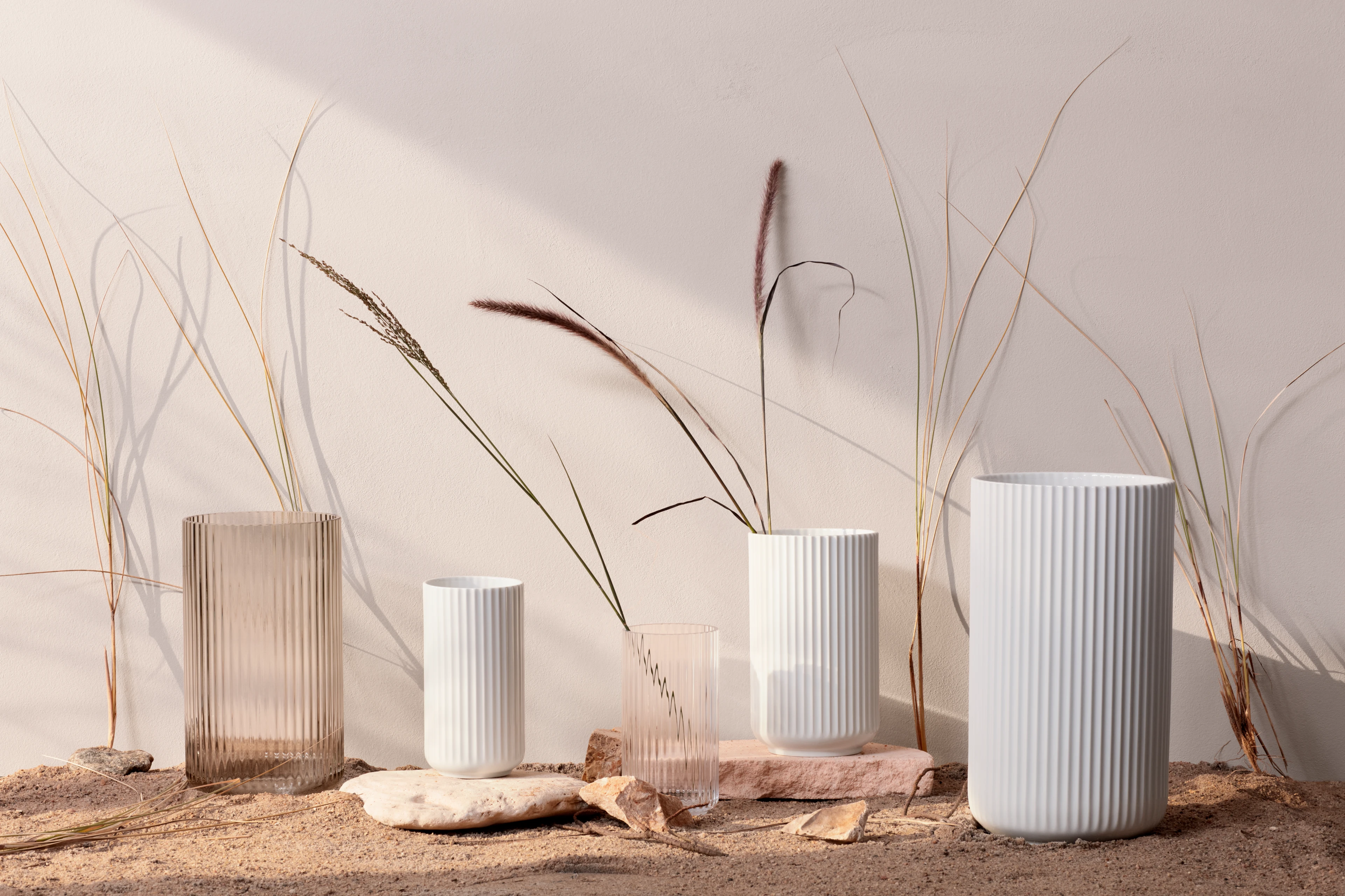 Vase H38 cm fra Lyngby Porcelæn i farven Hvid, lavet af Keramik