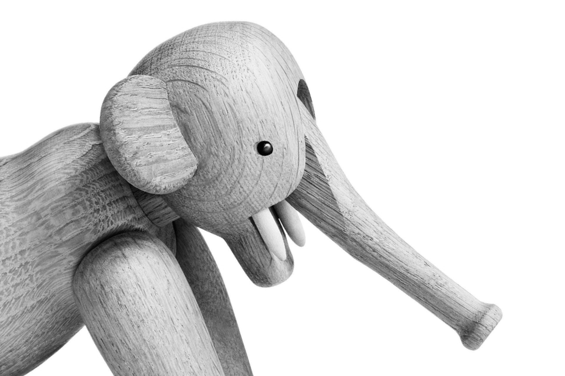 Elefant in Eiche, Design von Kay Bojesen