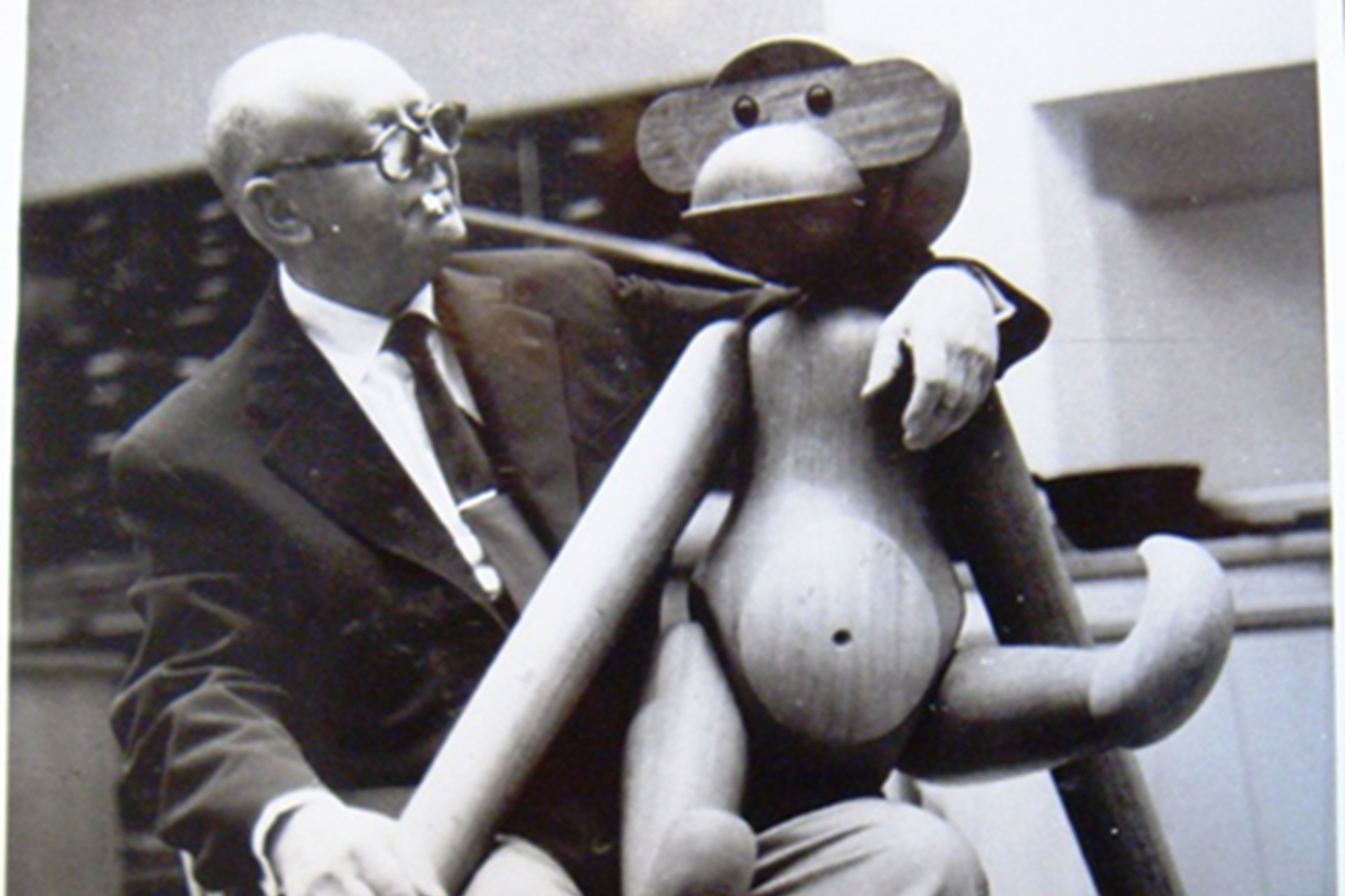 Kay Bojesen with giant Monkey