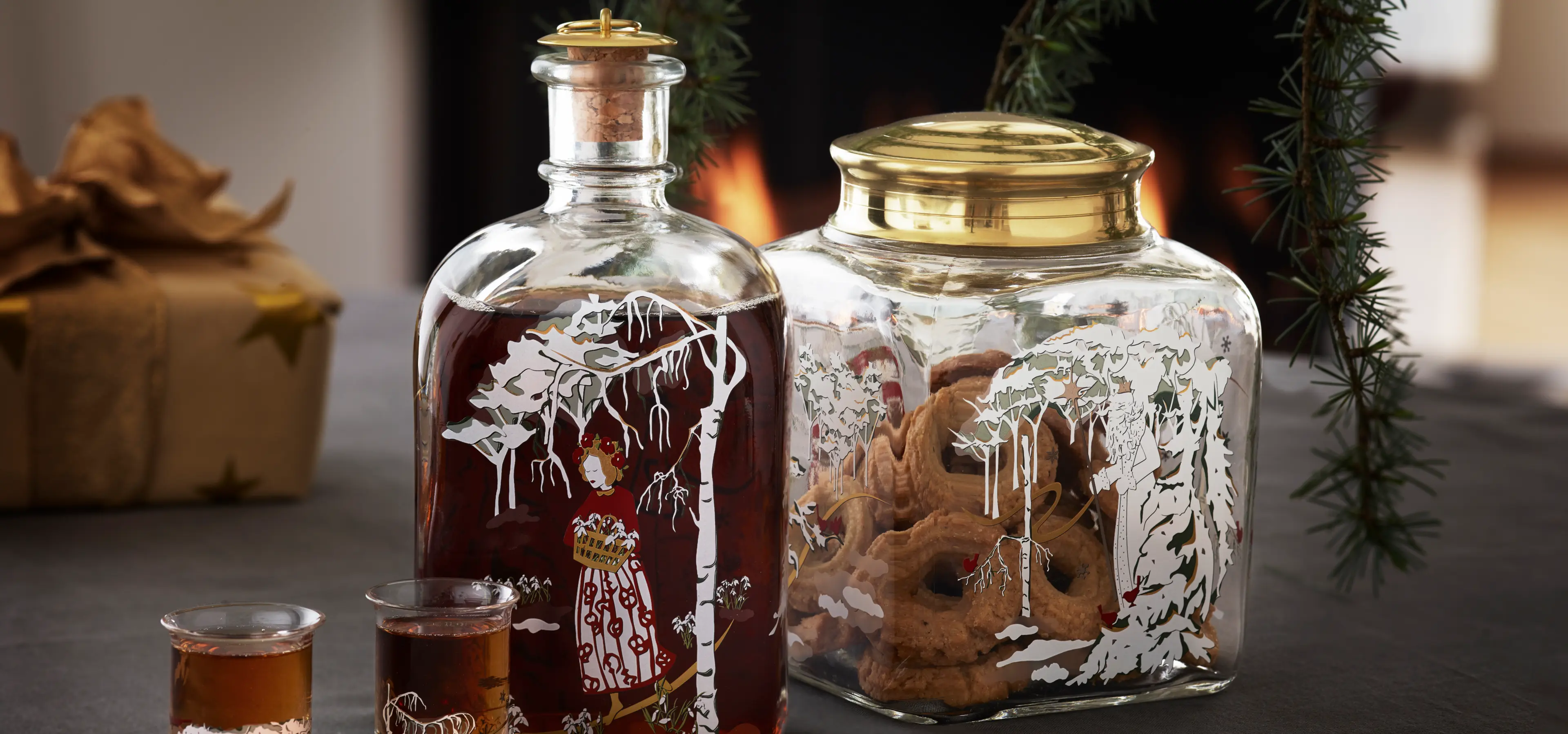 Holmegaard Christmas cake glass.