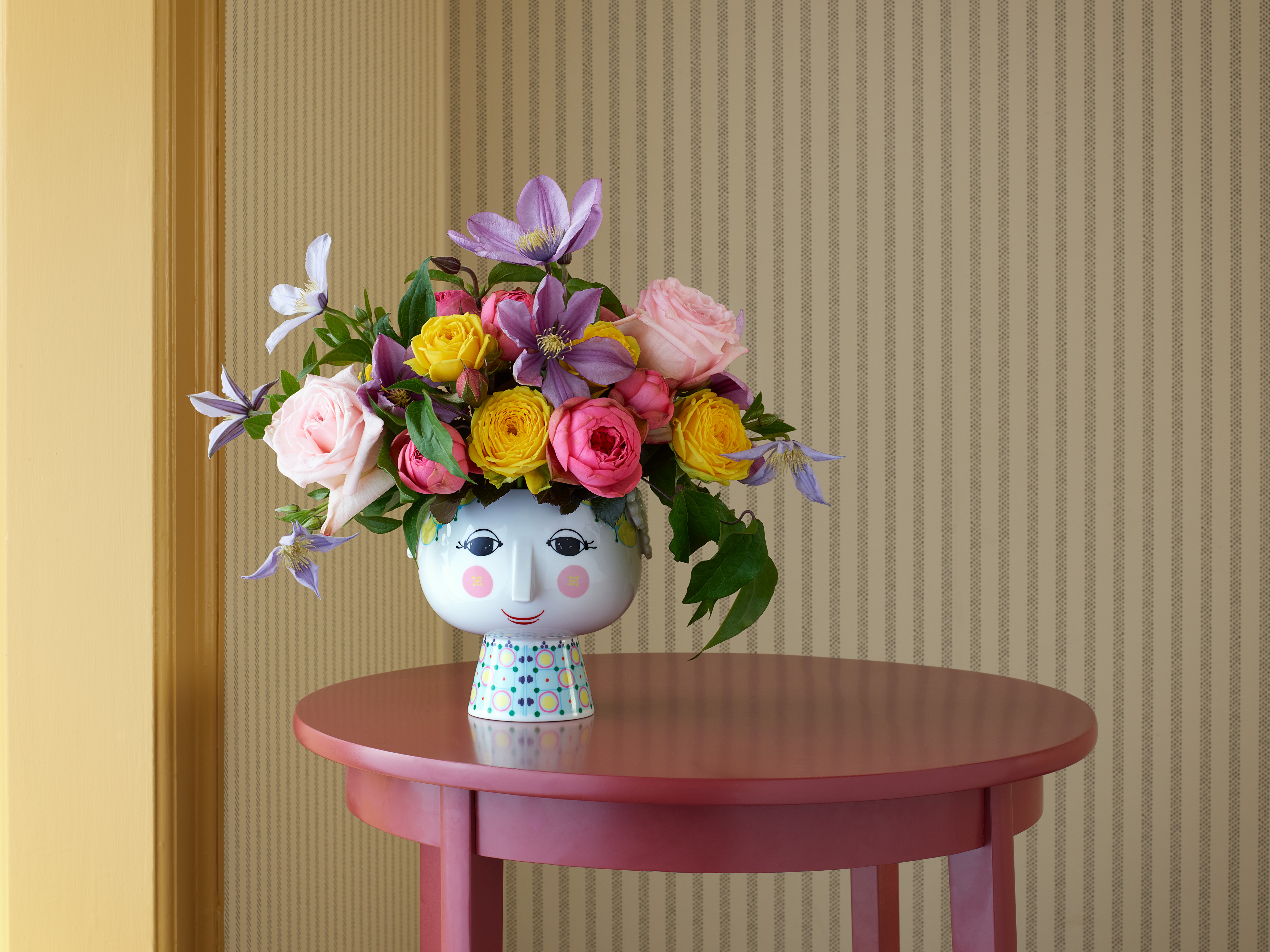 Bjørn Wiinblad flowerpot with flowers on a table