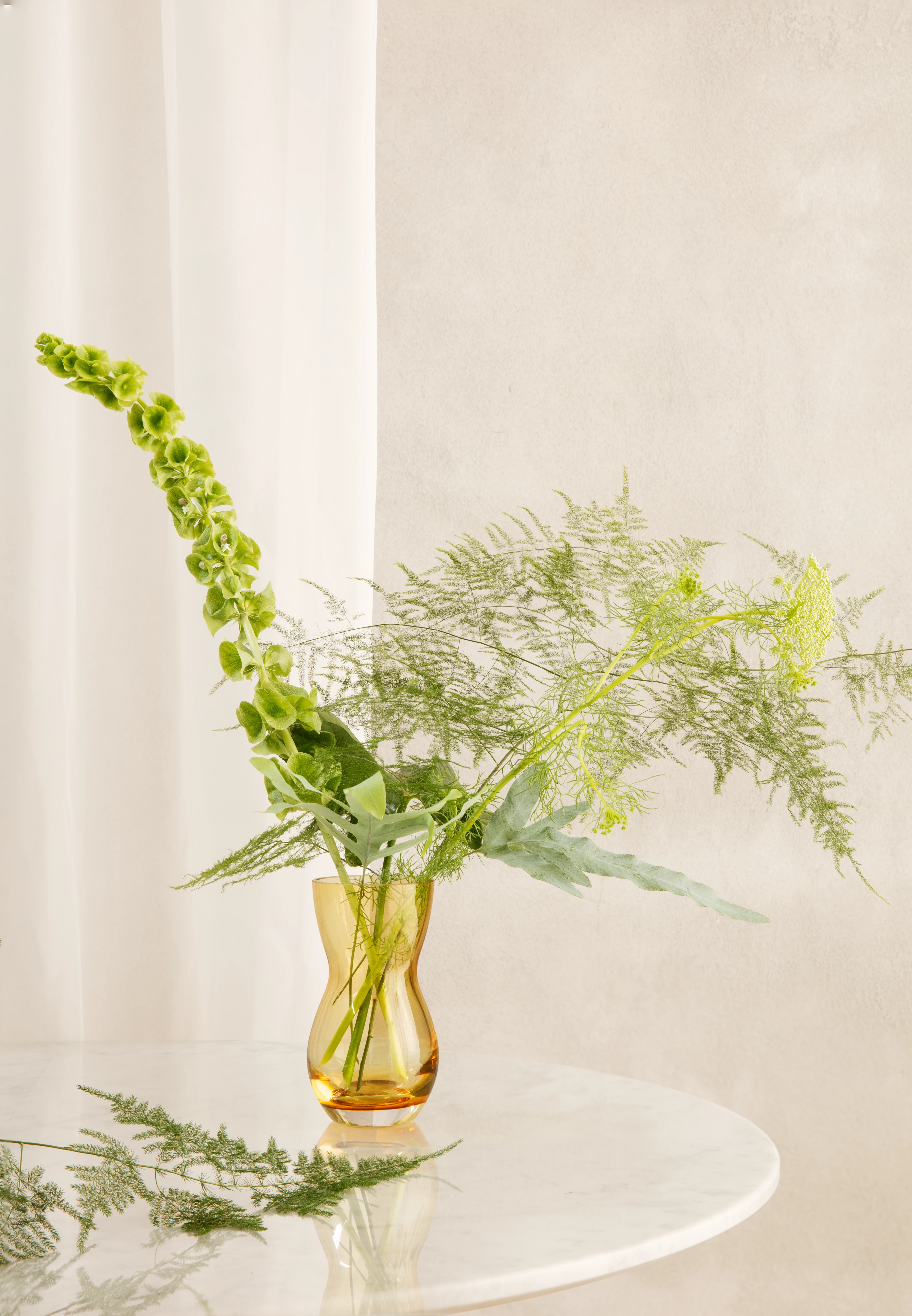 Vase H16 cm from Holmegaard in Amber color, made of Glass