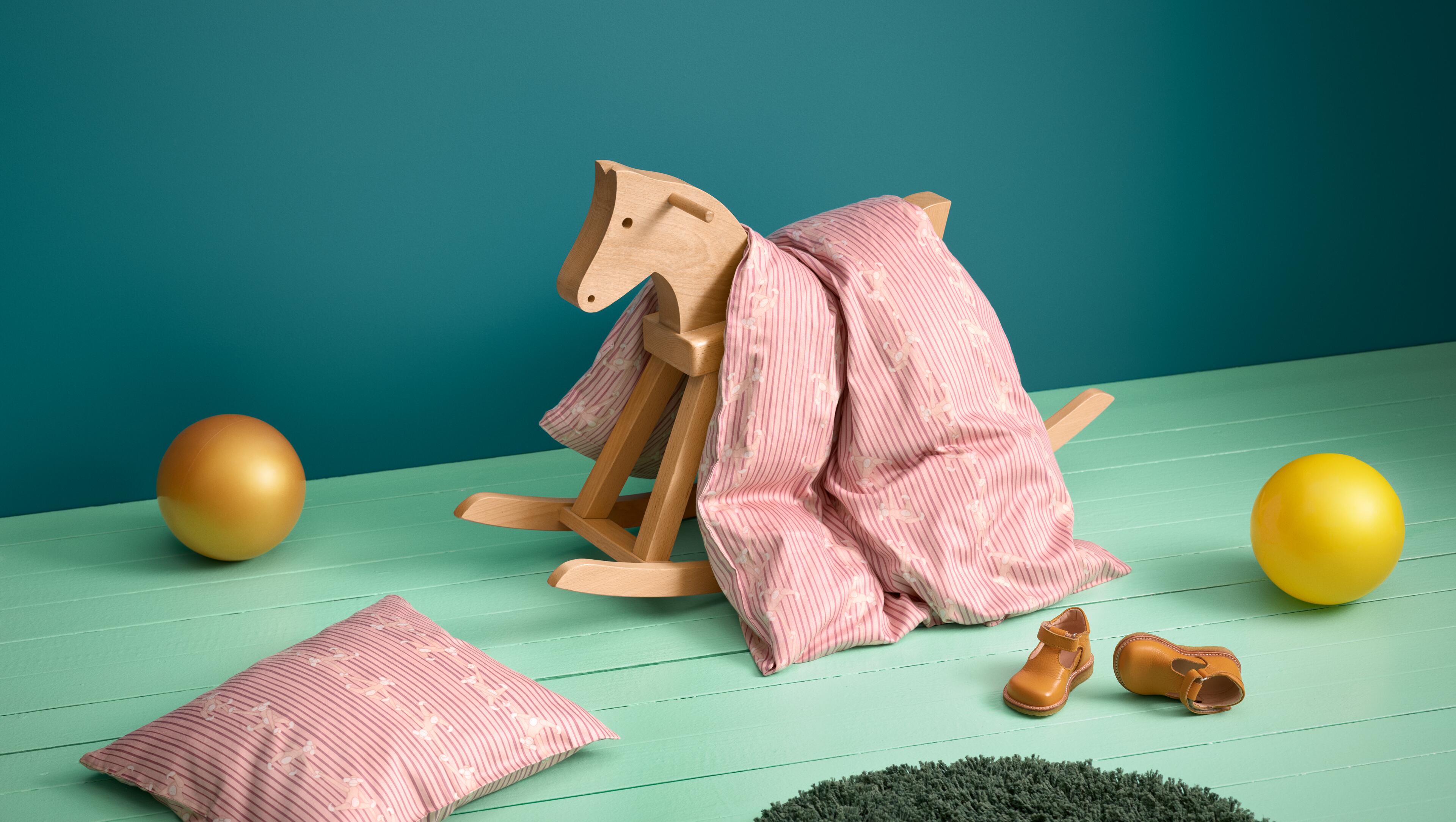 Children's room with rocking horse
