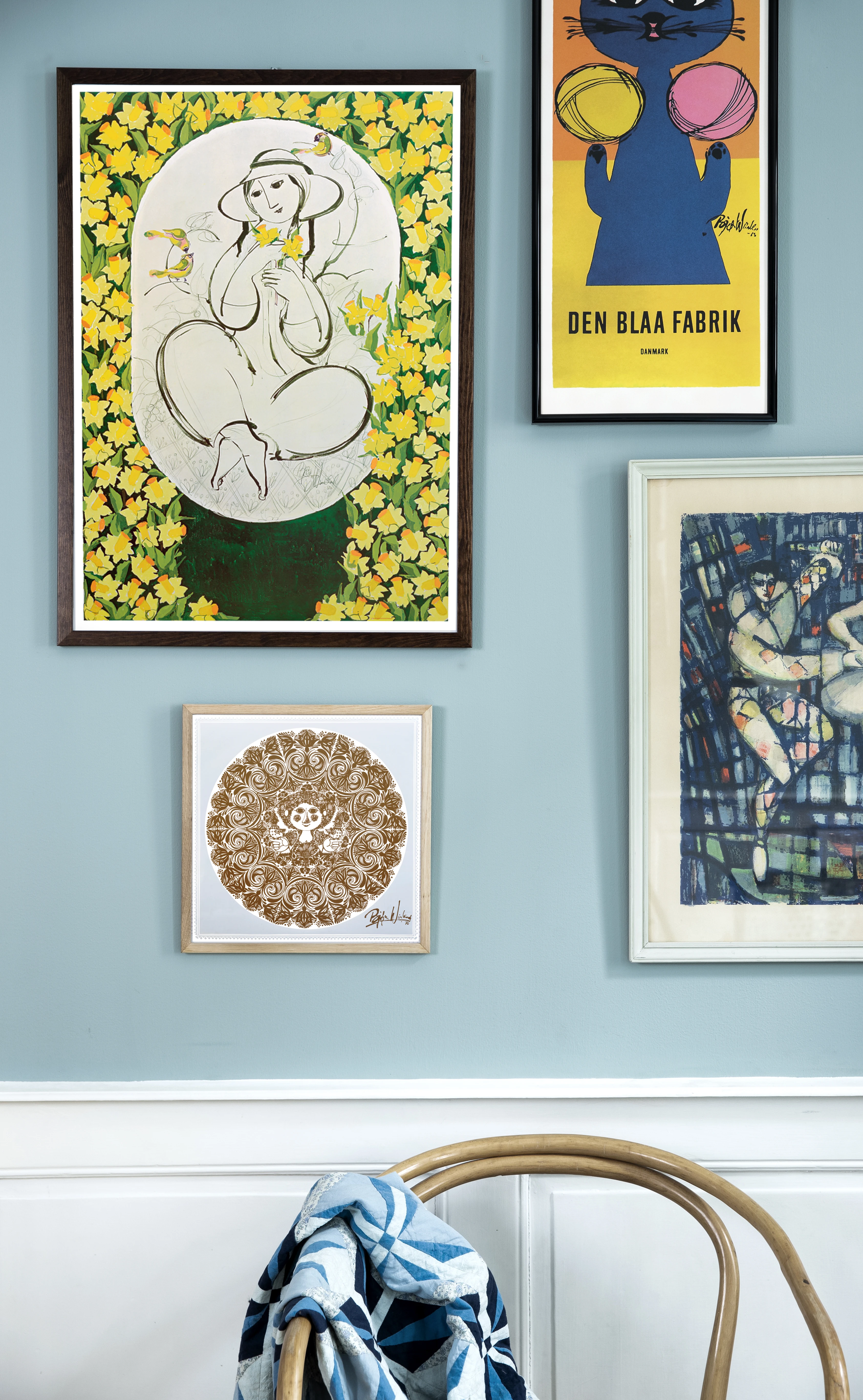 Bjørn Wiinblad Spring Sensations, 50x70 cm in Multi