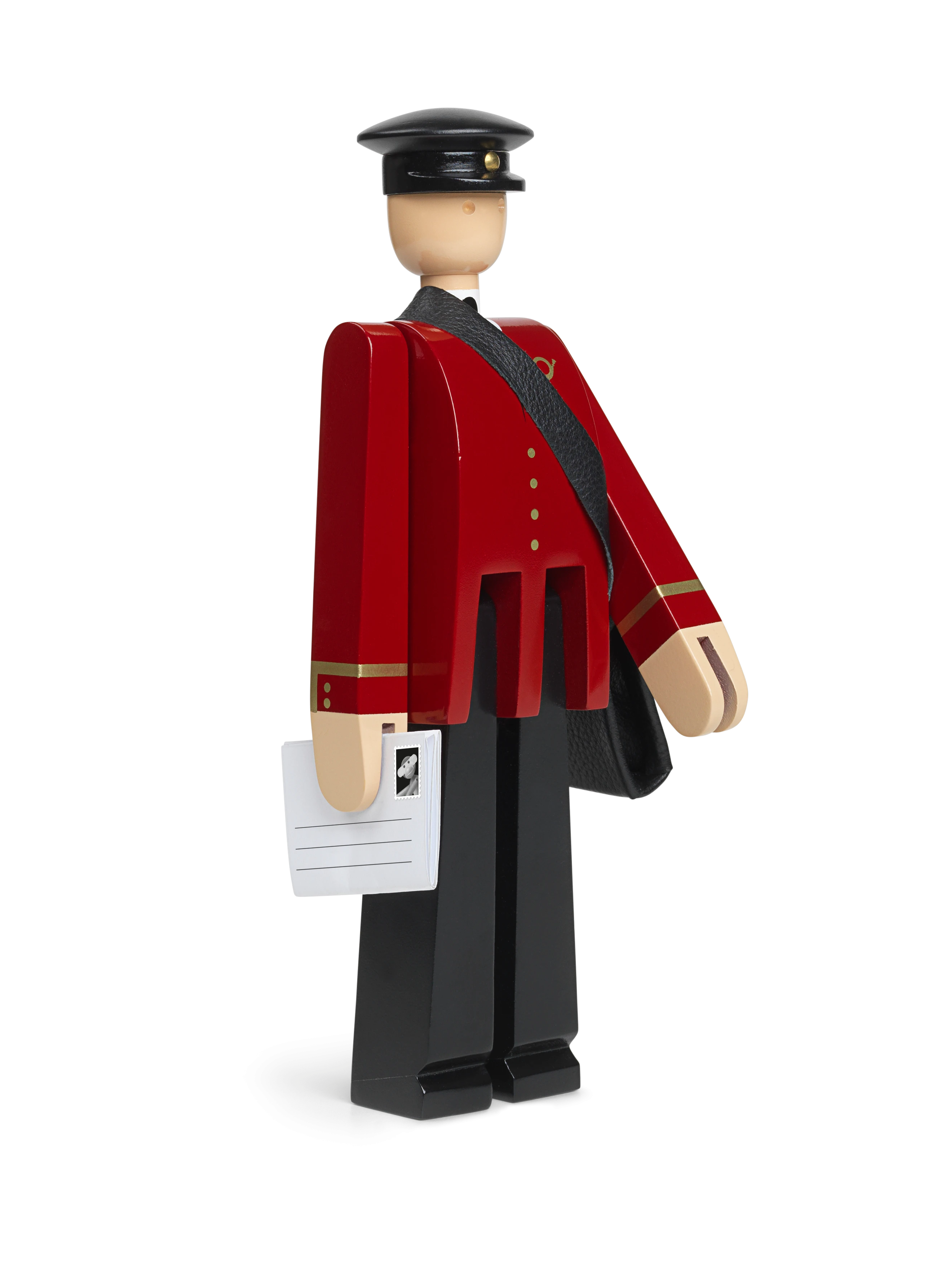 Postman H20 cm from Kay Bojesen in Black/Red color, made of Wood