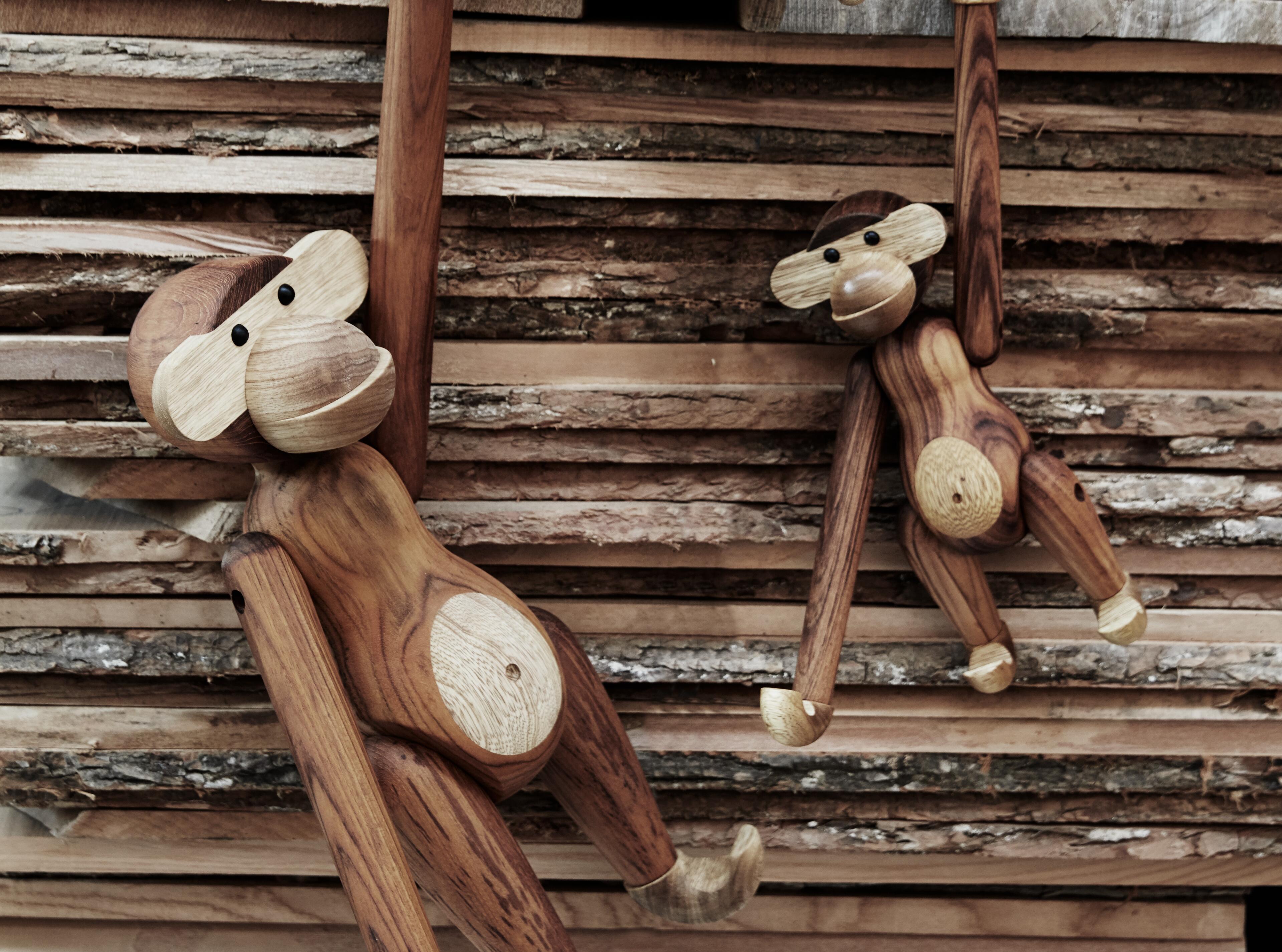 Kay Bojesen large and medium wooden monkey