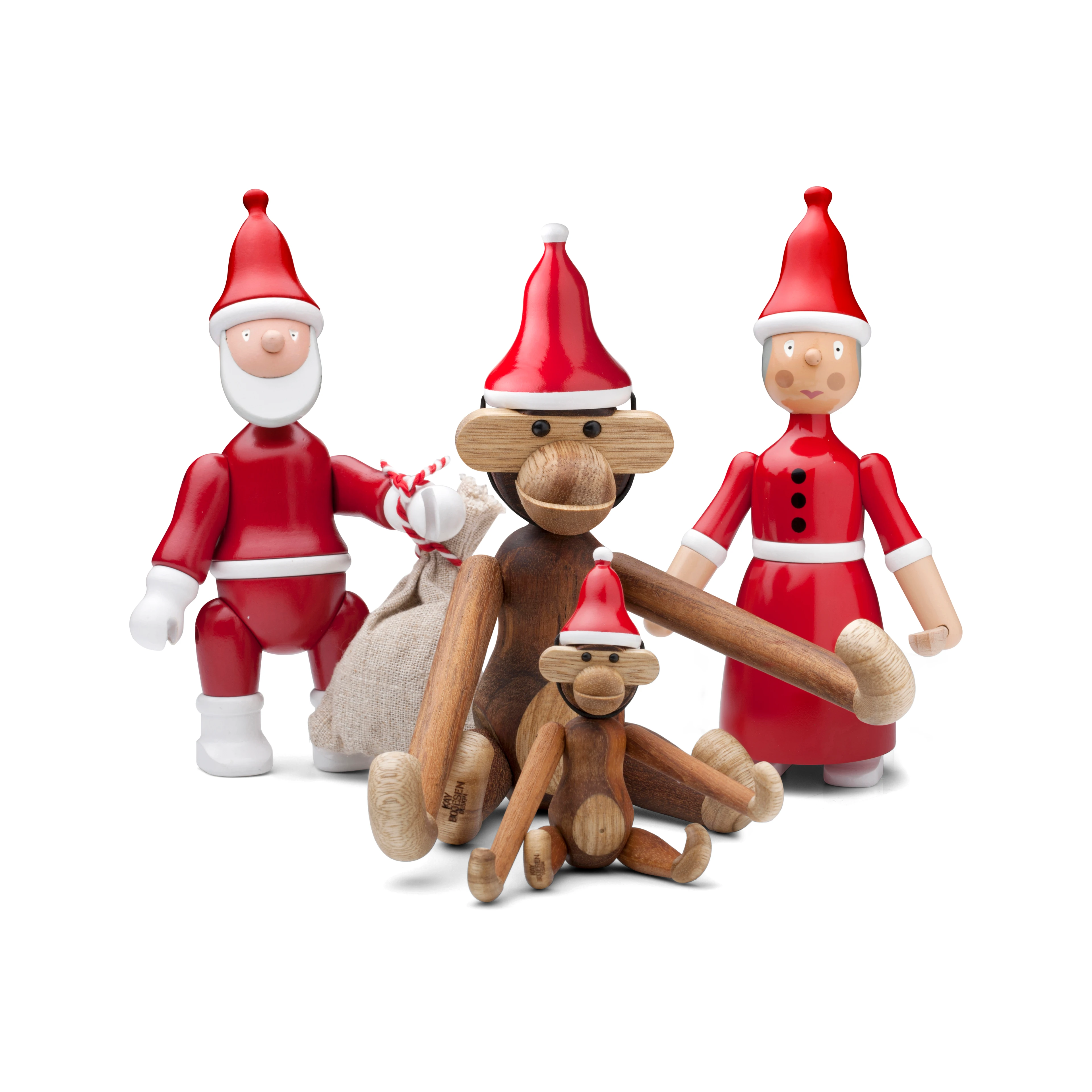 Santa's cap mini from Kay Bojesen in Red/White color, made of Wood