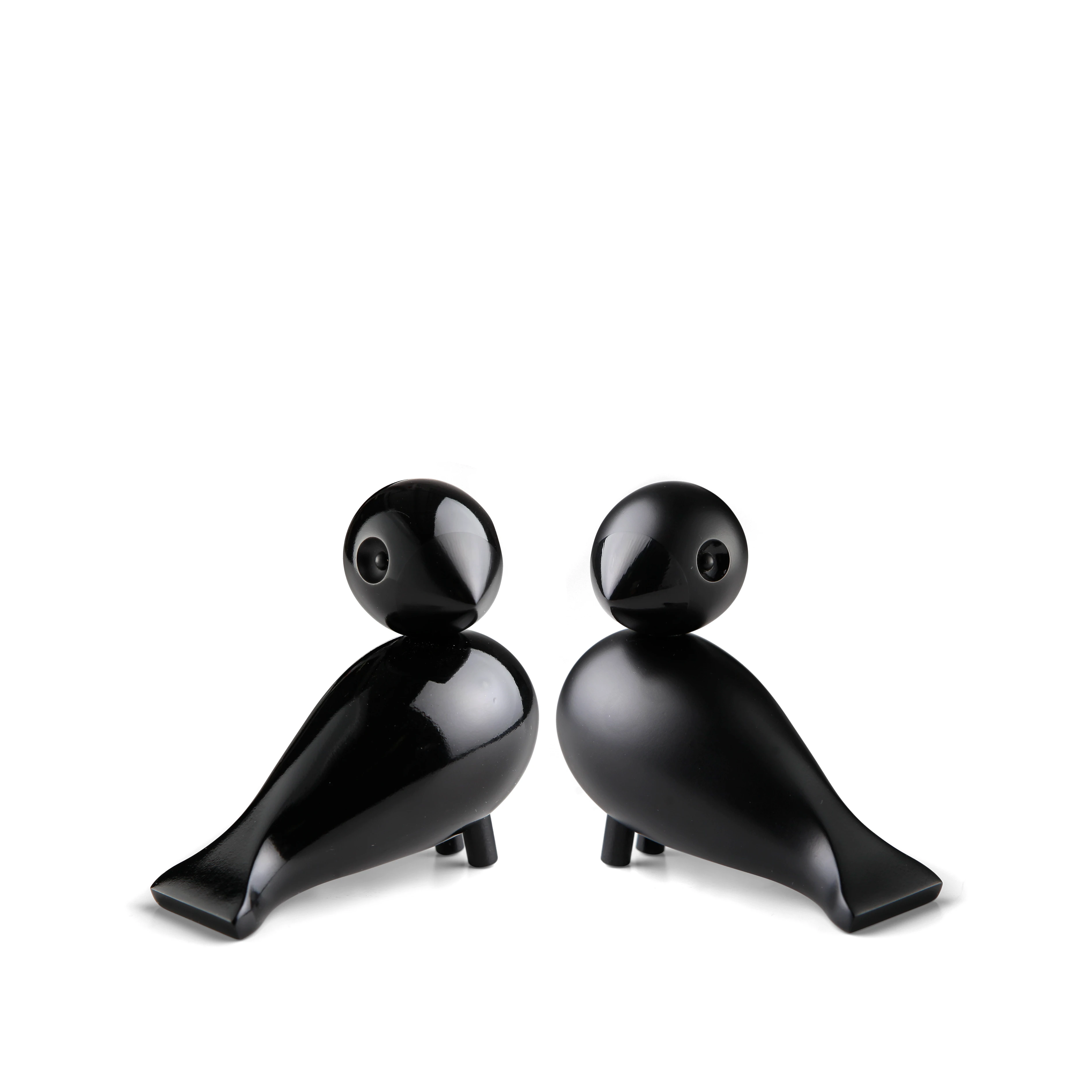 Lovebirds H9 cm 1 pair from Kay Bojesen in Black color, made of Wood