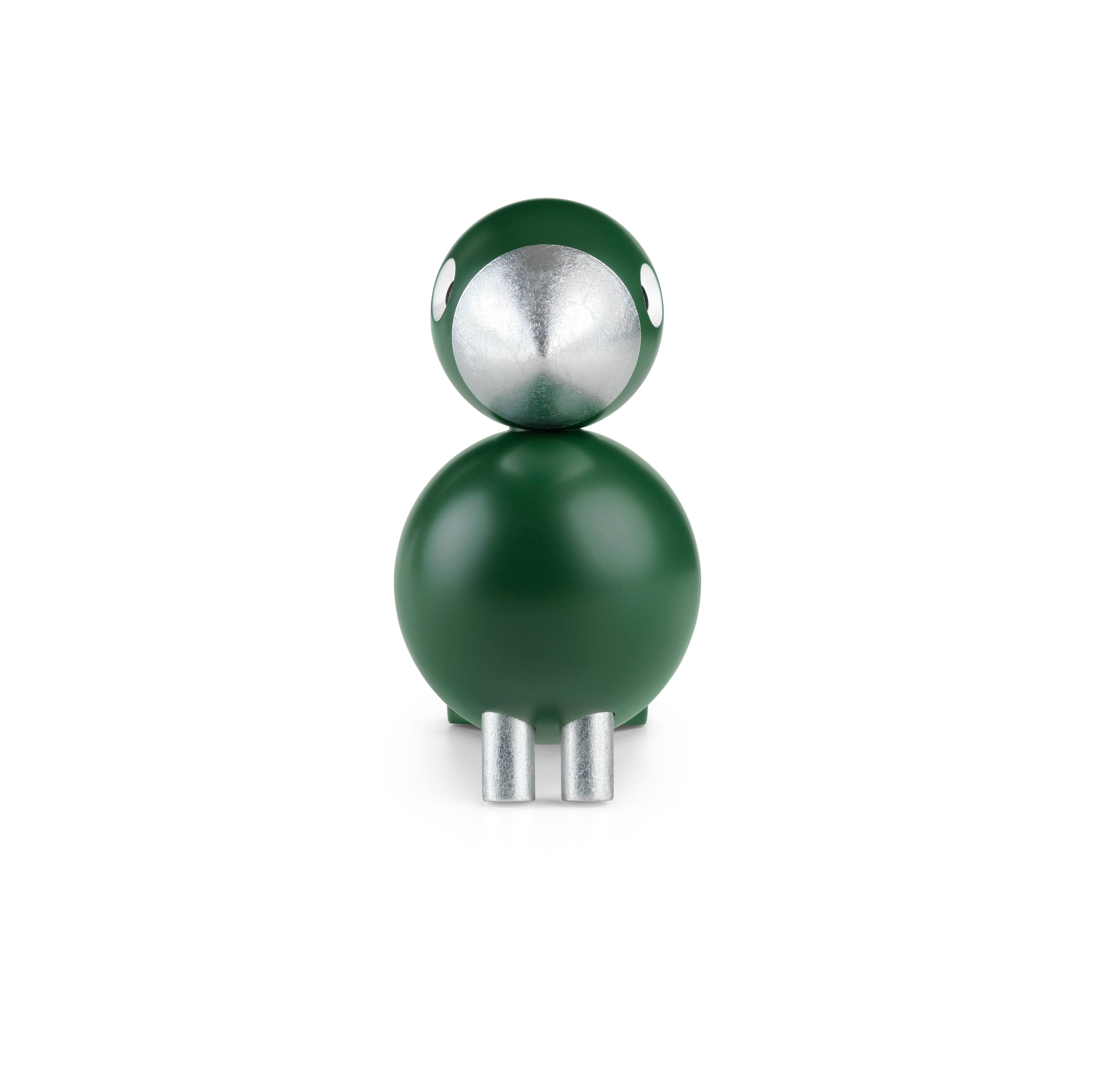 Georg Songbird H15.5 cm from Kay Bojesen in Green/Silver color, made of Wood