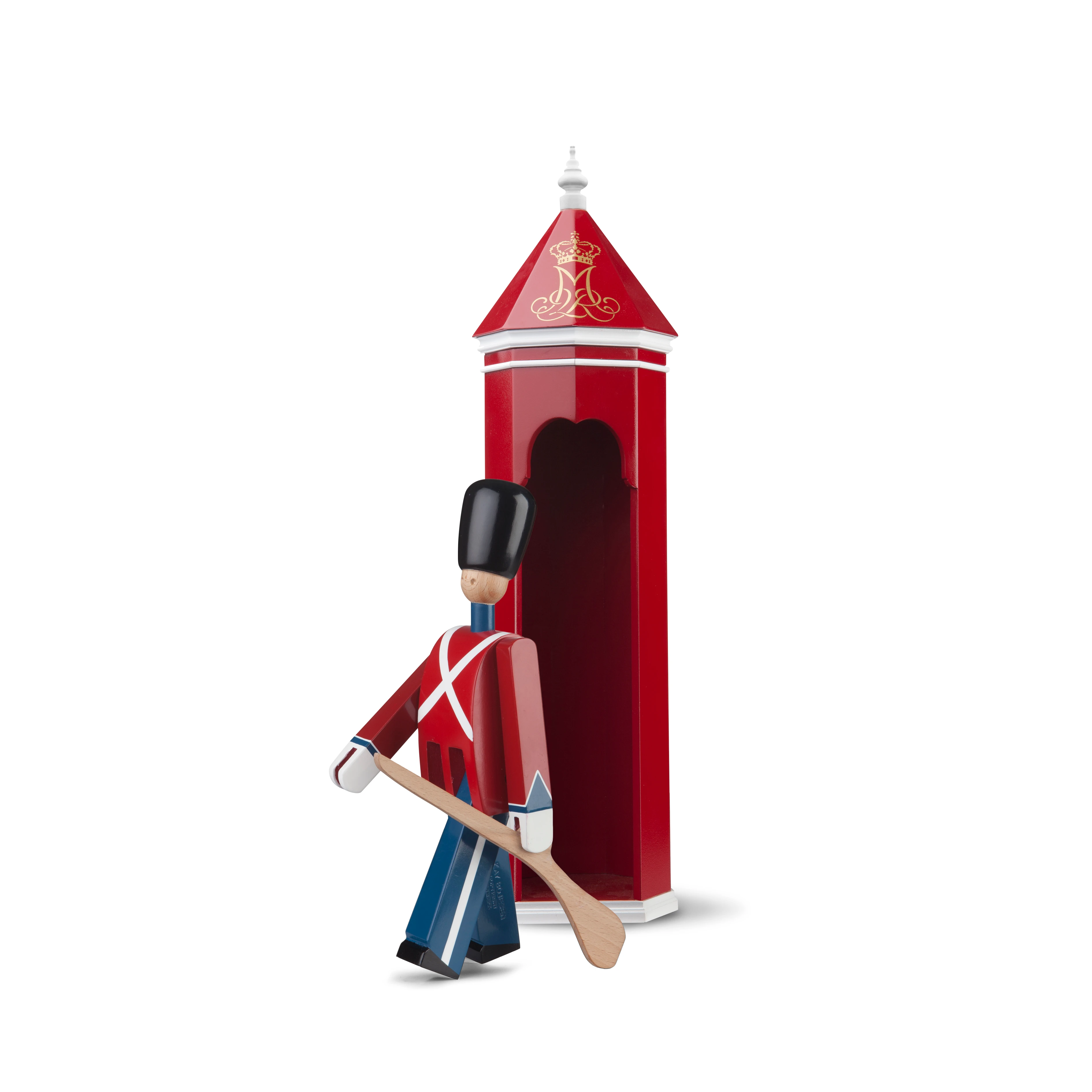 Vaktkur H36 cm från Kay Bojesen i färgen Röd/Vit, tillverkad av Trä