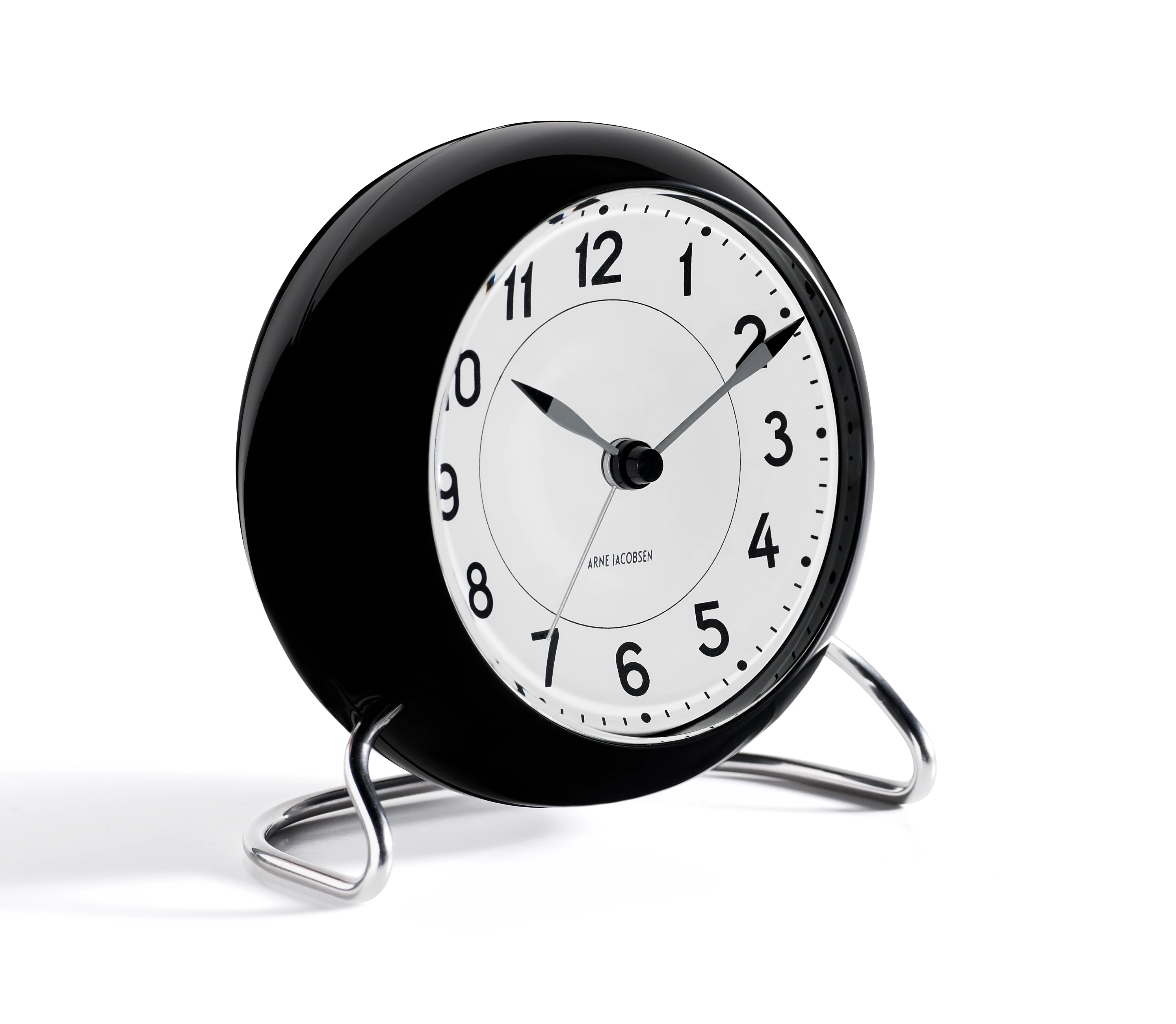 Table clock Ø11 cm from Arne Jacobsen in White/Black color, made of Plastic