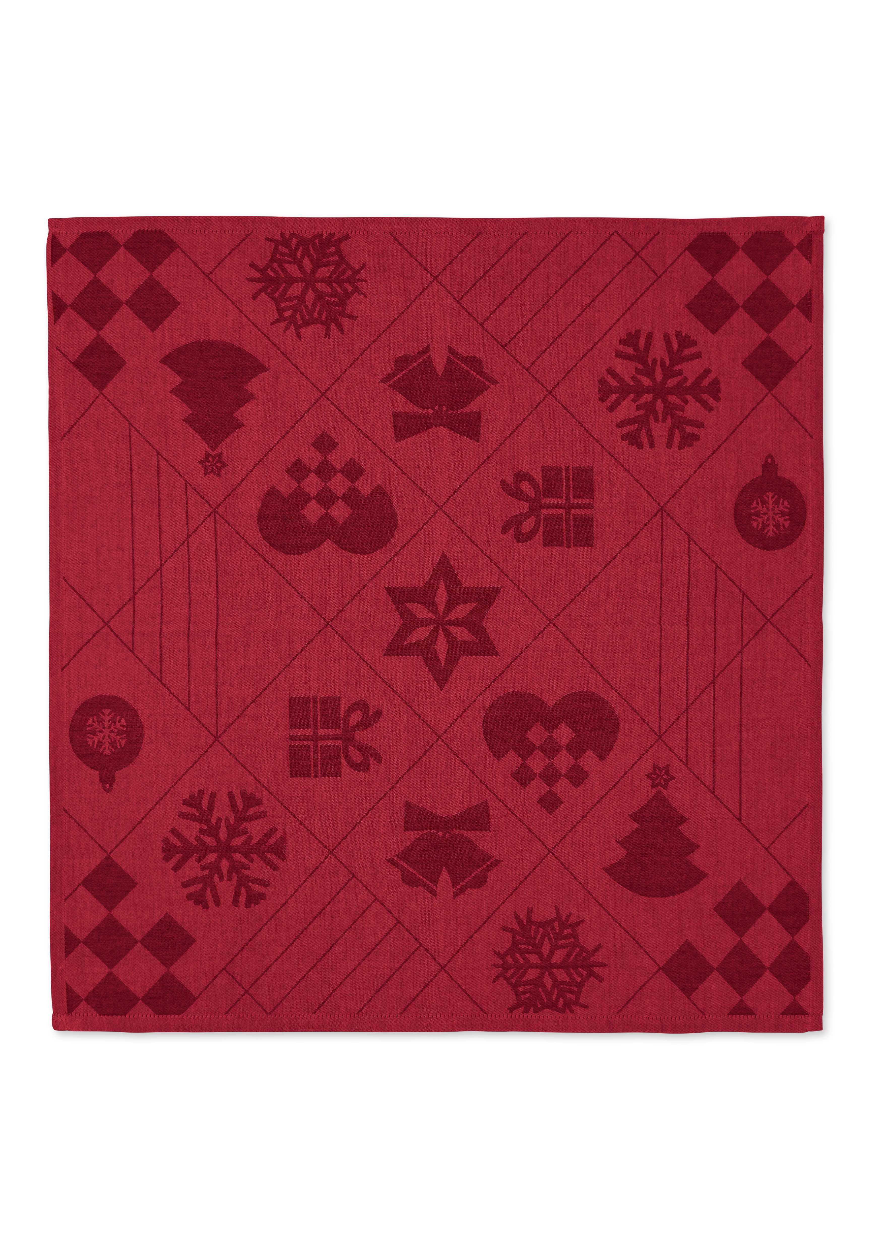 Natale Stofserviet 45x45 cm 4 stk. fra Rosendahl i farven Rød, lavet af Bomuldsblanding