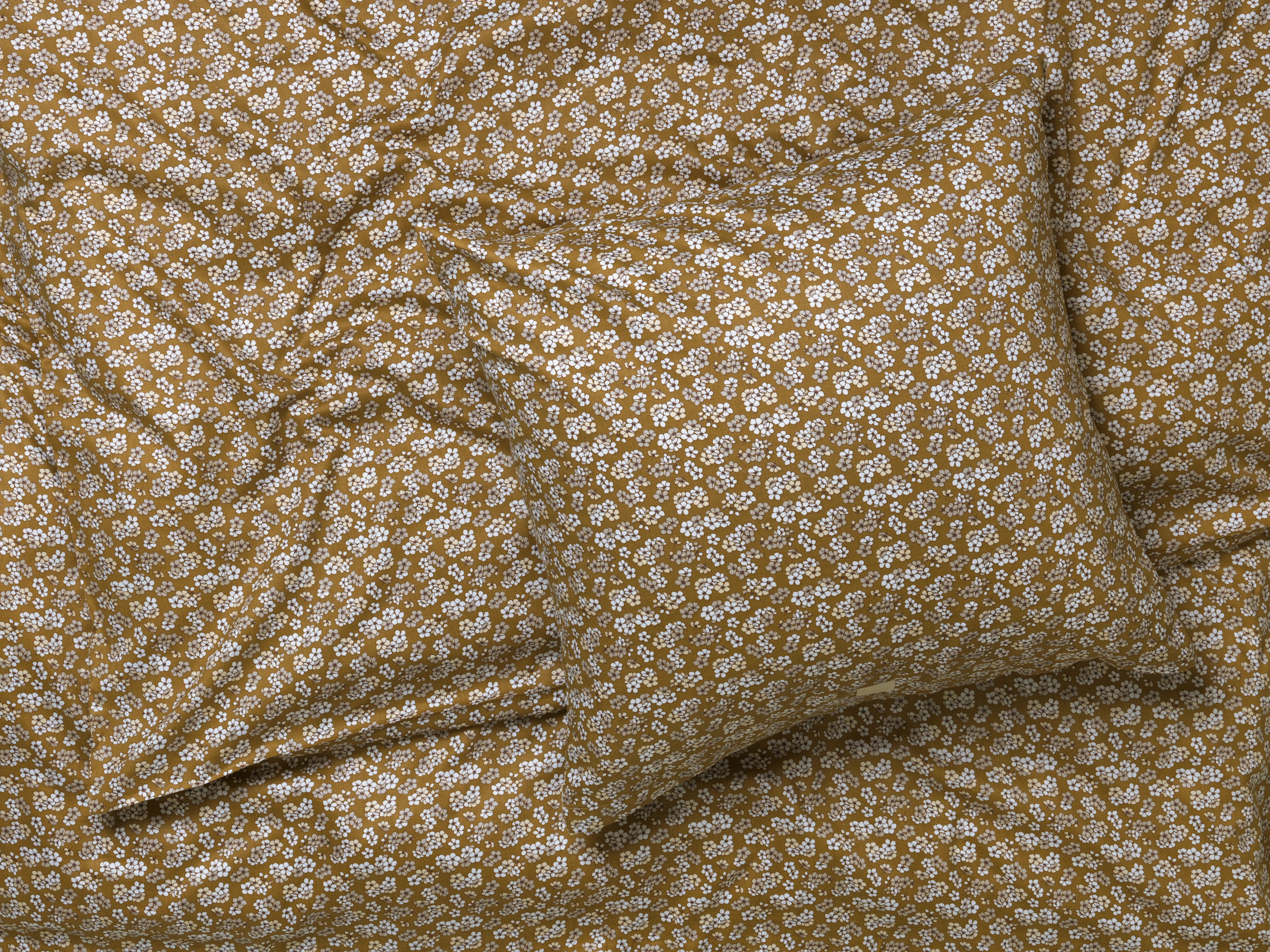 Bed linen 140x200 cm from JUNA in Mustard color, made of Cotton