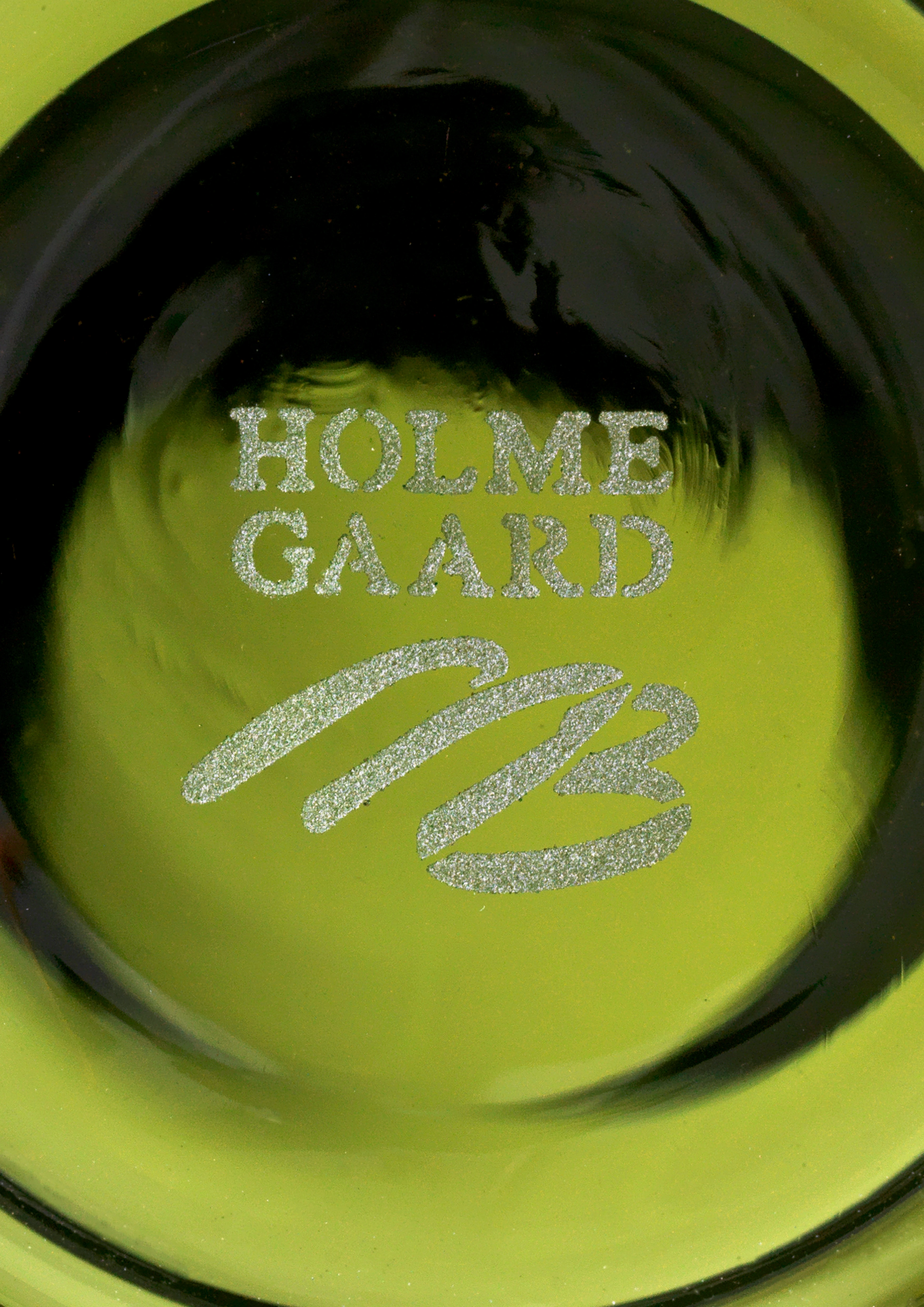 Lantern H16.5 cm from Holmegaard in Olive green color, made of Glass