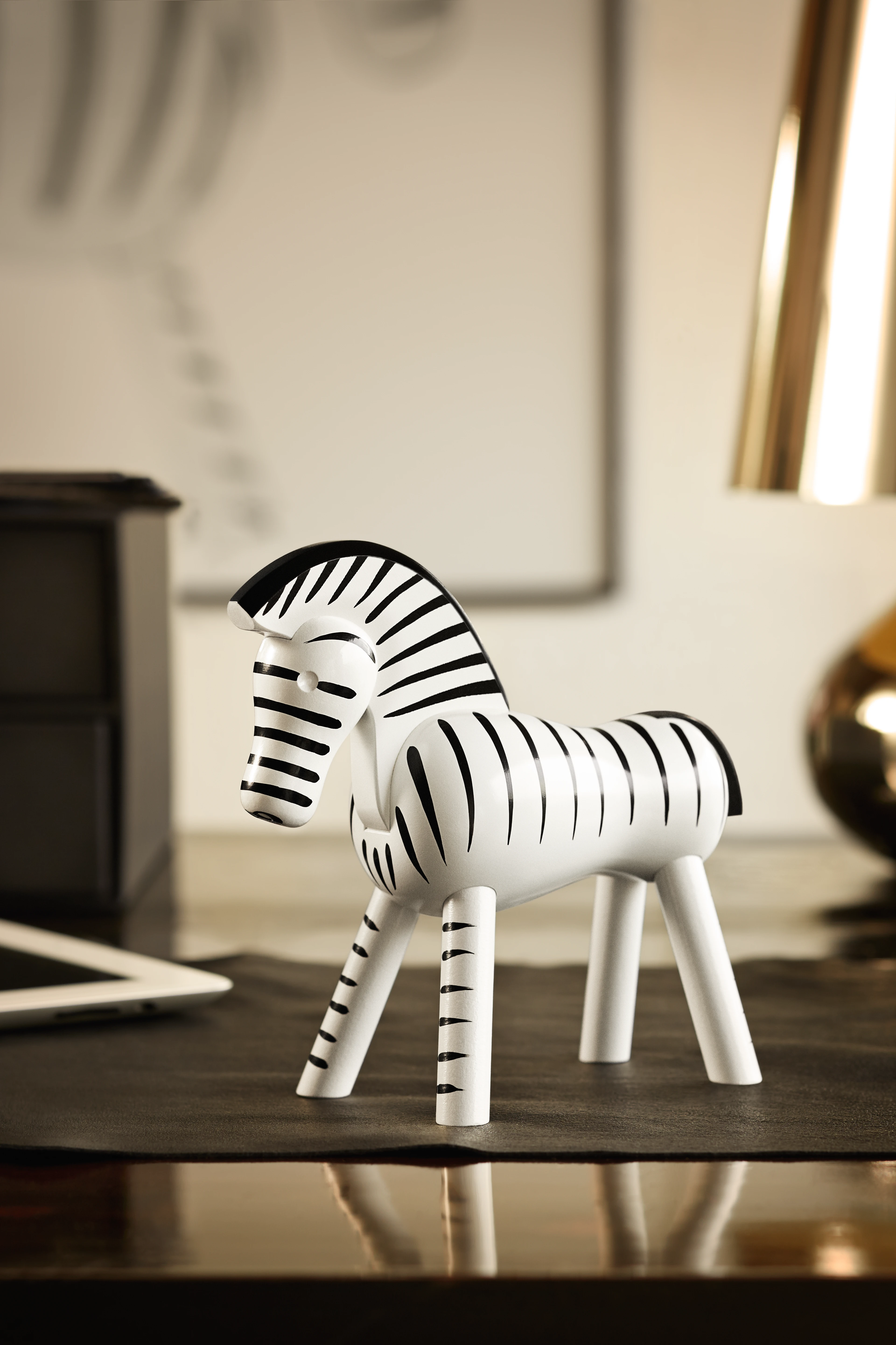 Zebra H14 cm from Kay Bojesen in Black/White color, made of Wood