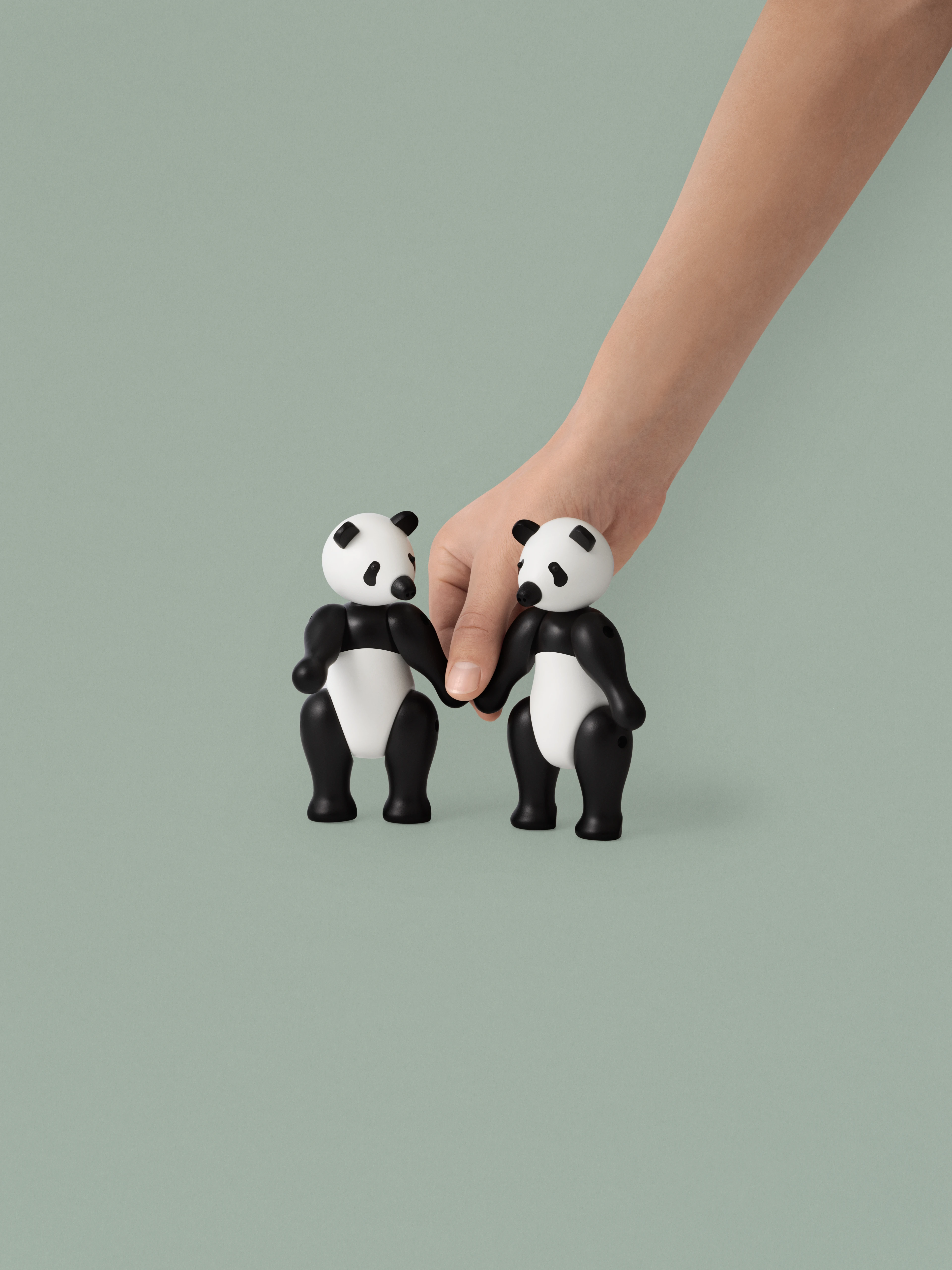 Panda liten fra Kay Bojesen i fargen Sort/Hvit, laget av Tre