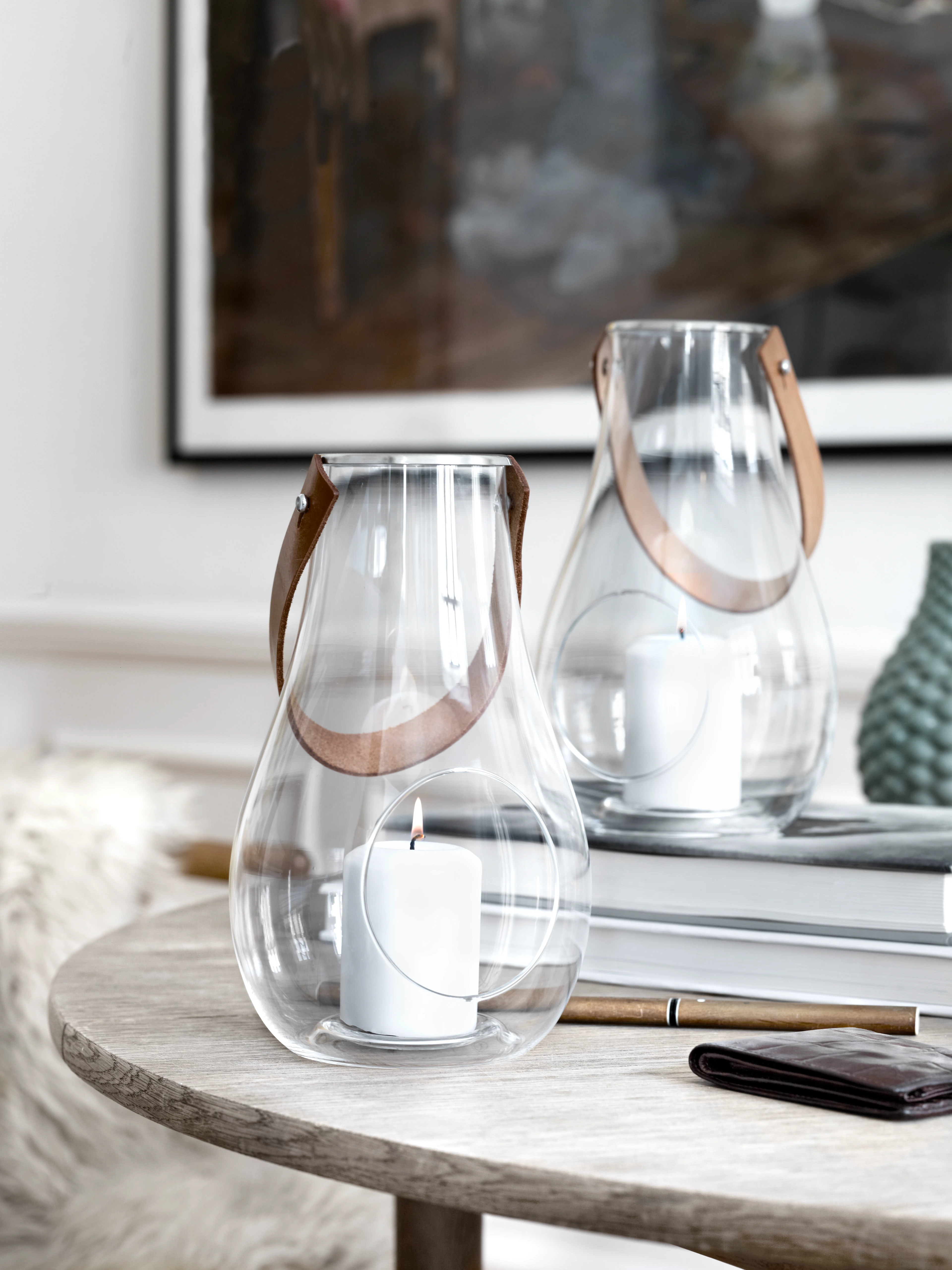 Laterne H29 cm von Holmegaard in der Farbe Klar, hergestellt aus Glas