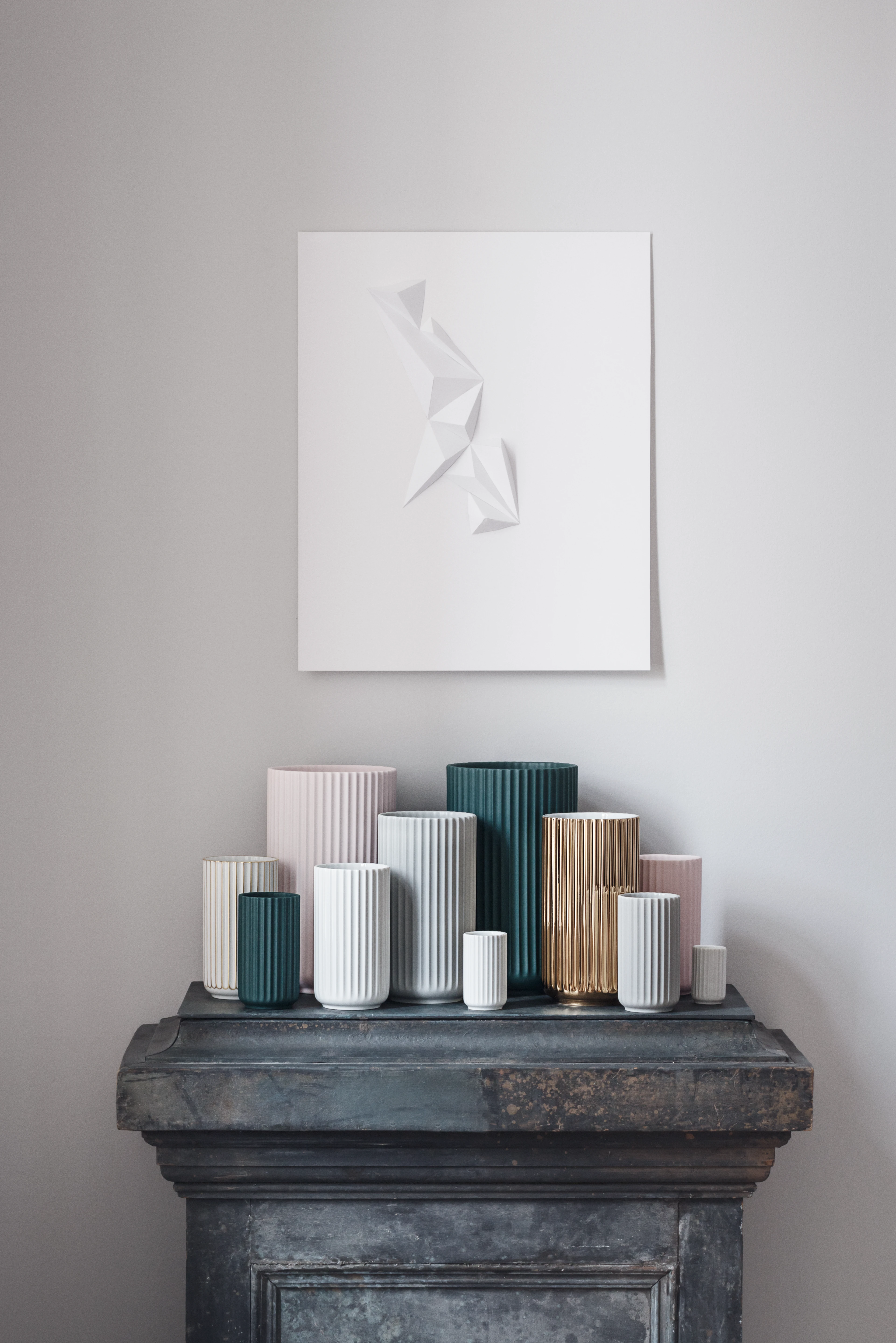 Vas H20.5 cm från Lyngby Porcelæn i färgen Guld, tillverkad av Keramik