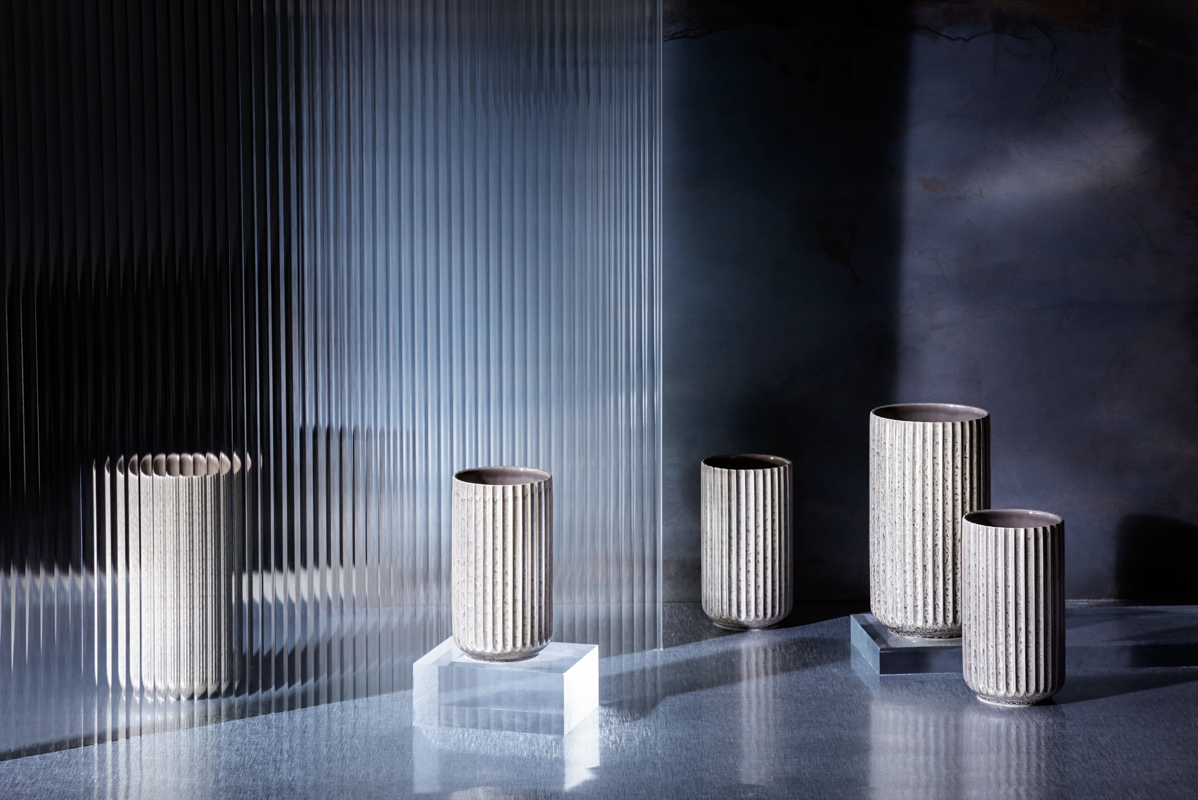 Radiance Vase H15 cm from Lyngby Porcelæn in Grey color, made of Ceramics