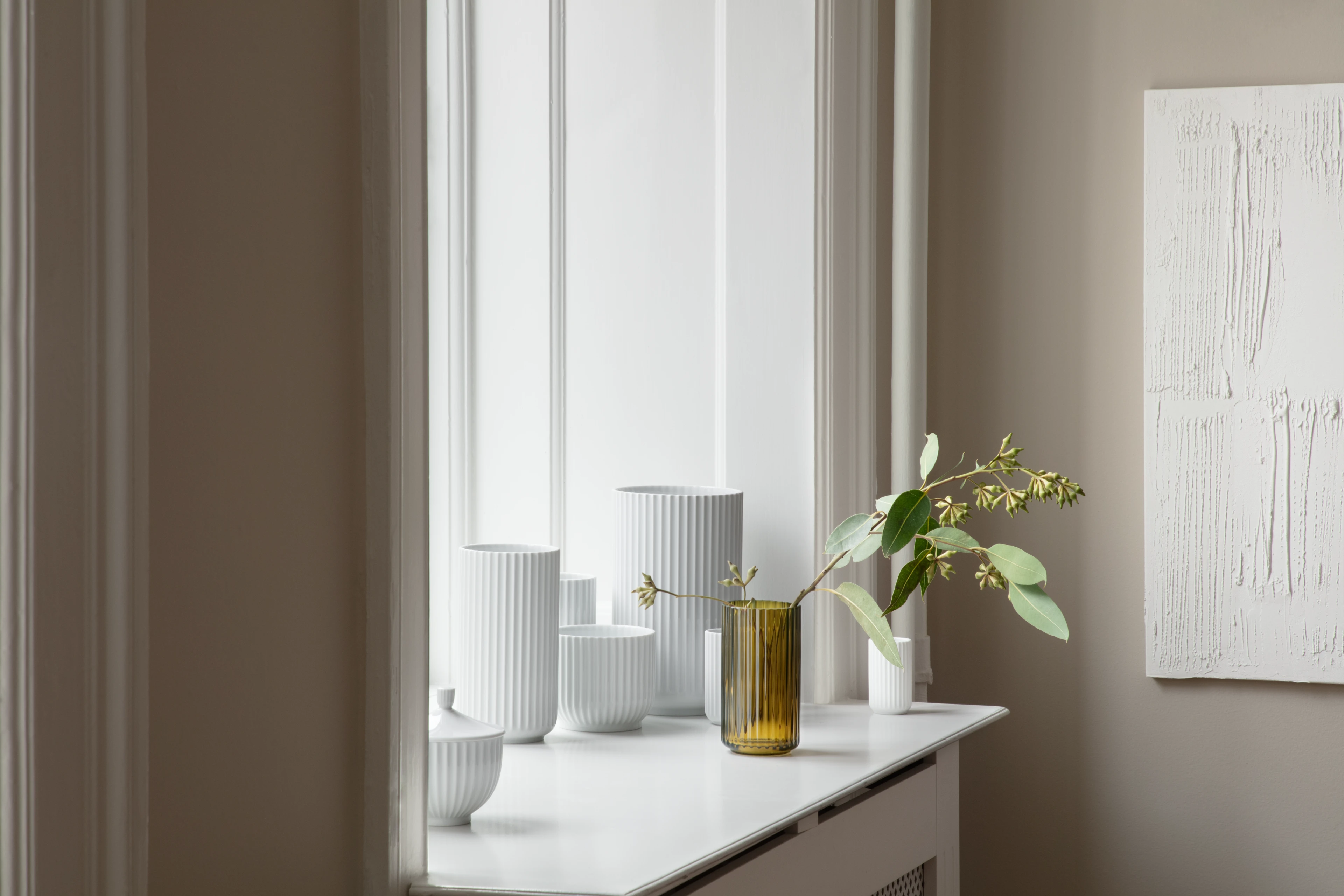 Vase H15.5 cm from Lyngby Porcelæn in Olive green color, made of Glass