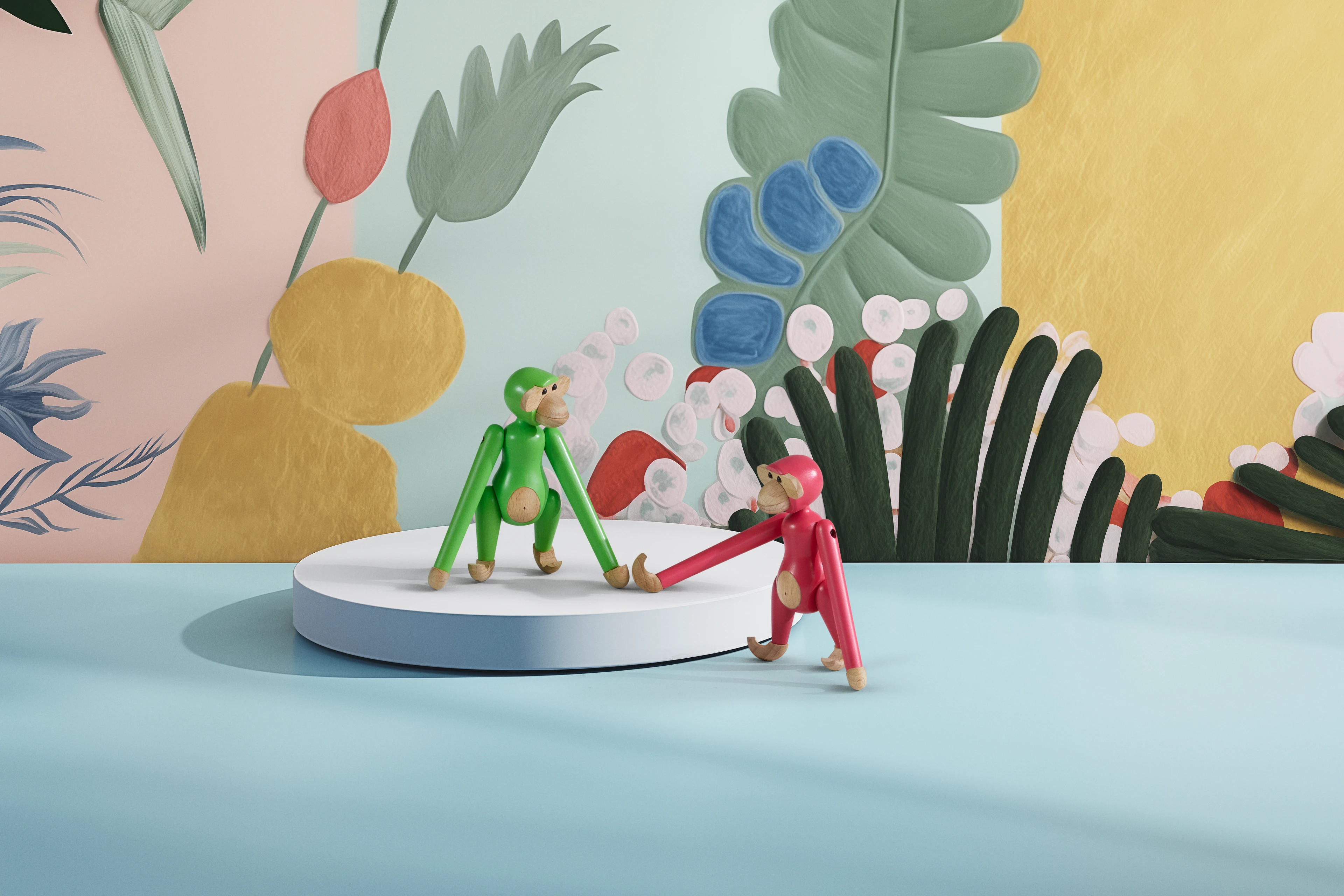 Monkey mini from Kay Bojesen in Light green color, made of Wood