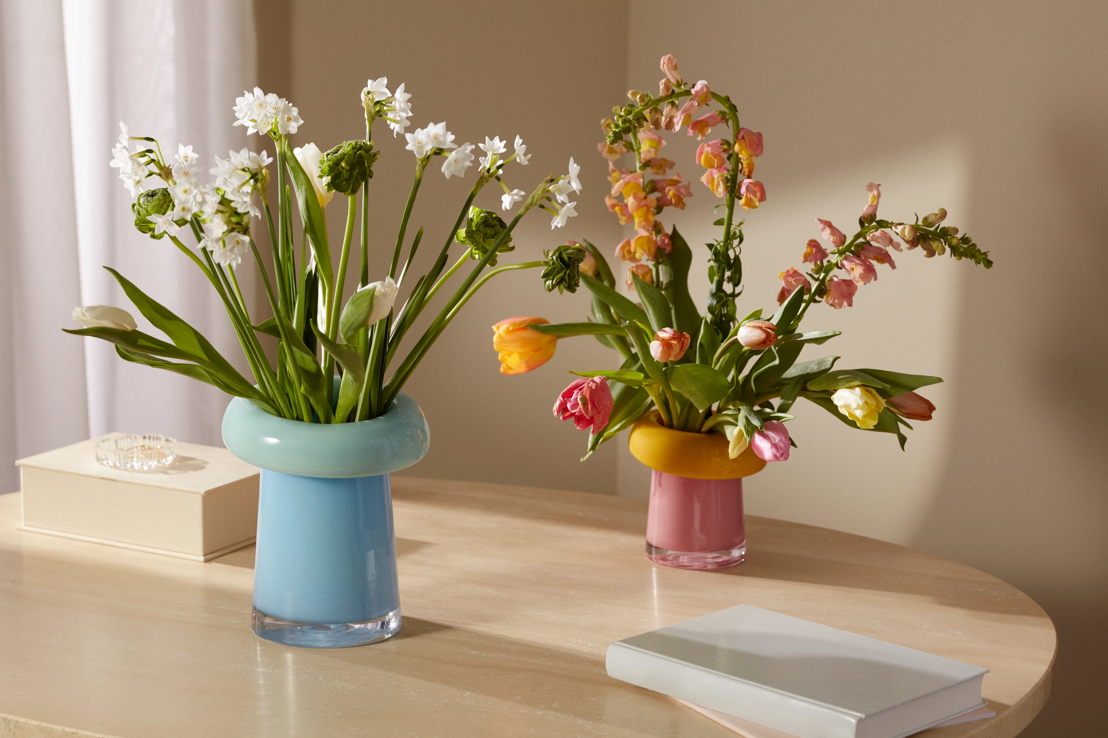 Vase H16.5 cm fra Holmegaard i farven Pink/Orange, lavet af Glas