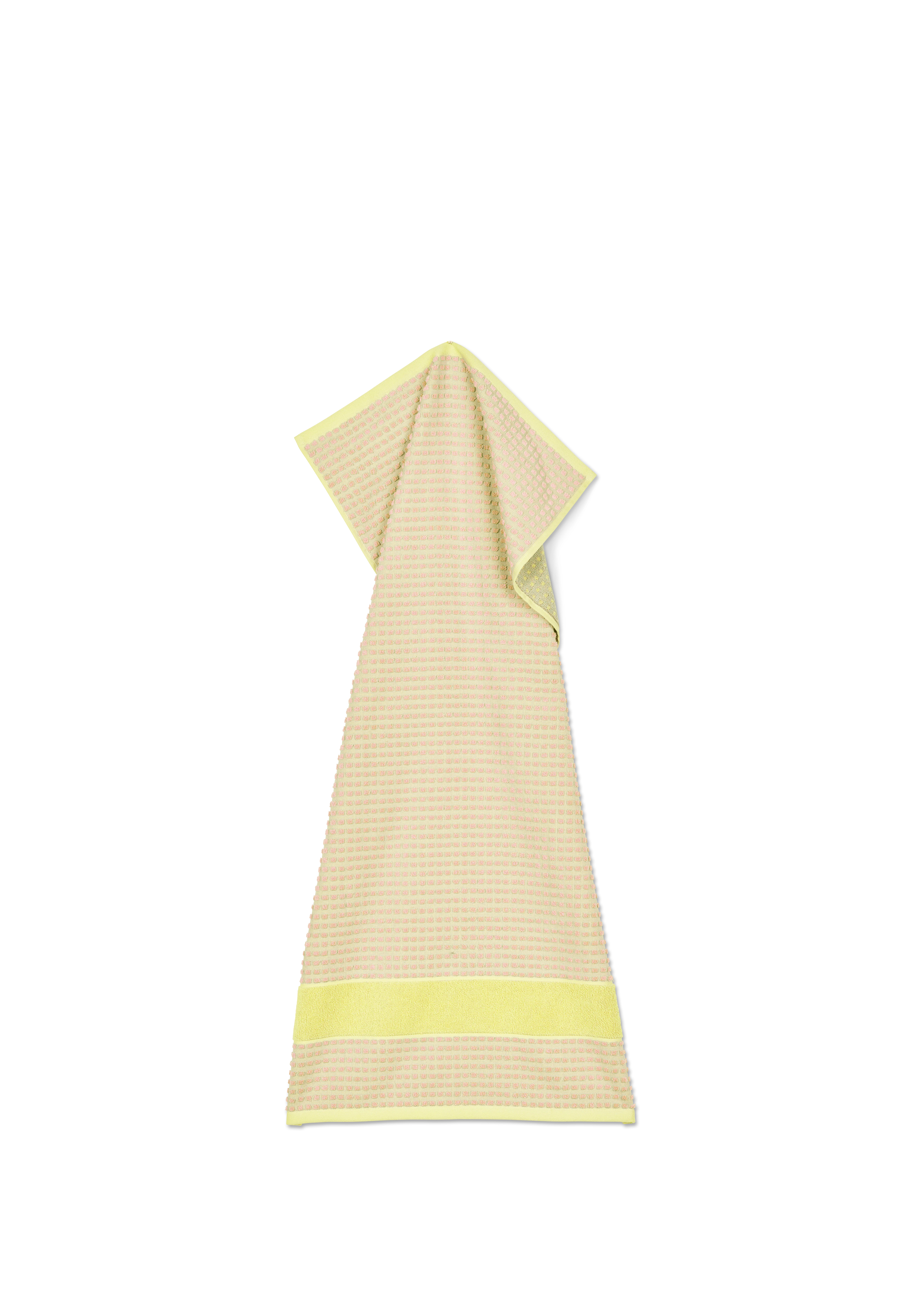 Towel 50x100 cm from JUNA in Yellow/Pink color, made of Cotton