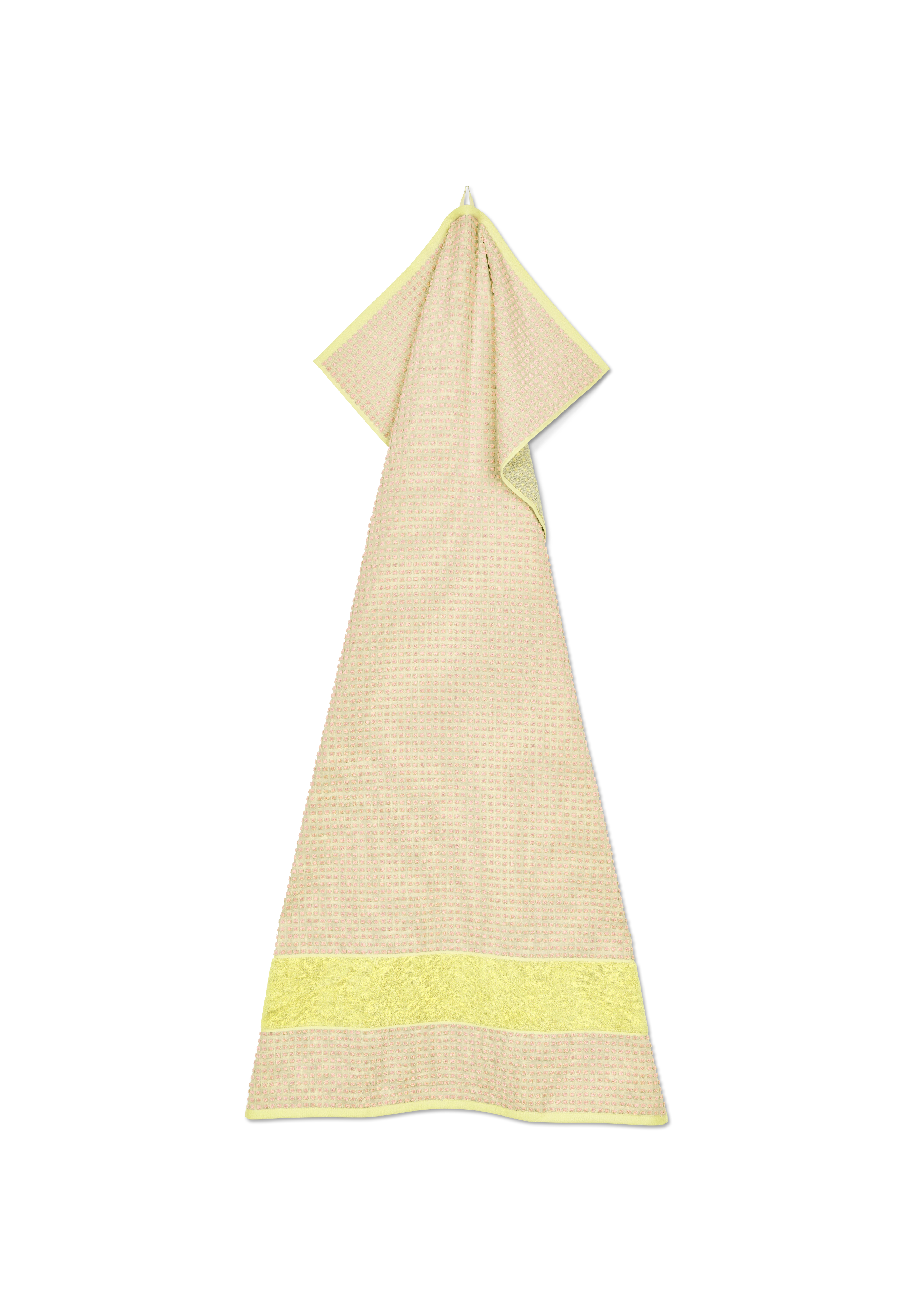 Towel 70x140 cm from JUNA in Yellow/Pink color, made of Cotton