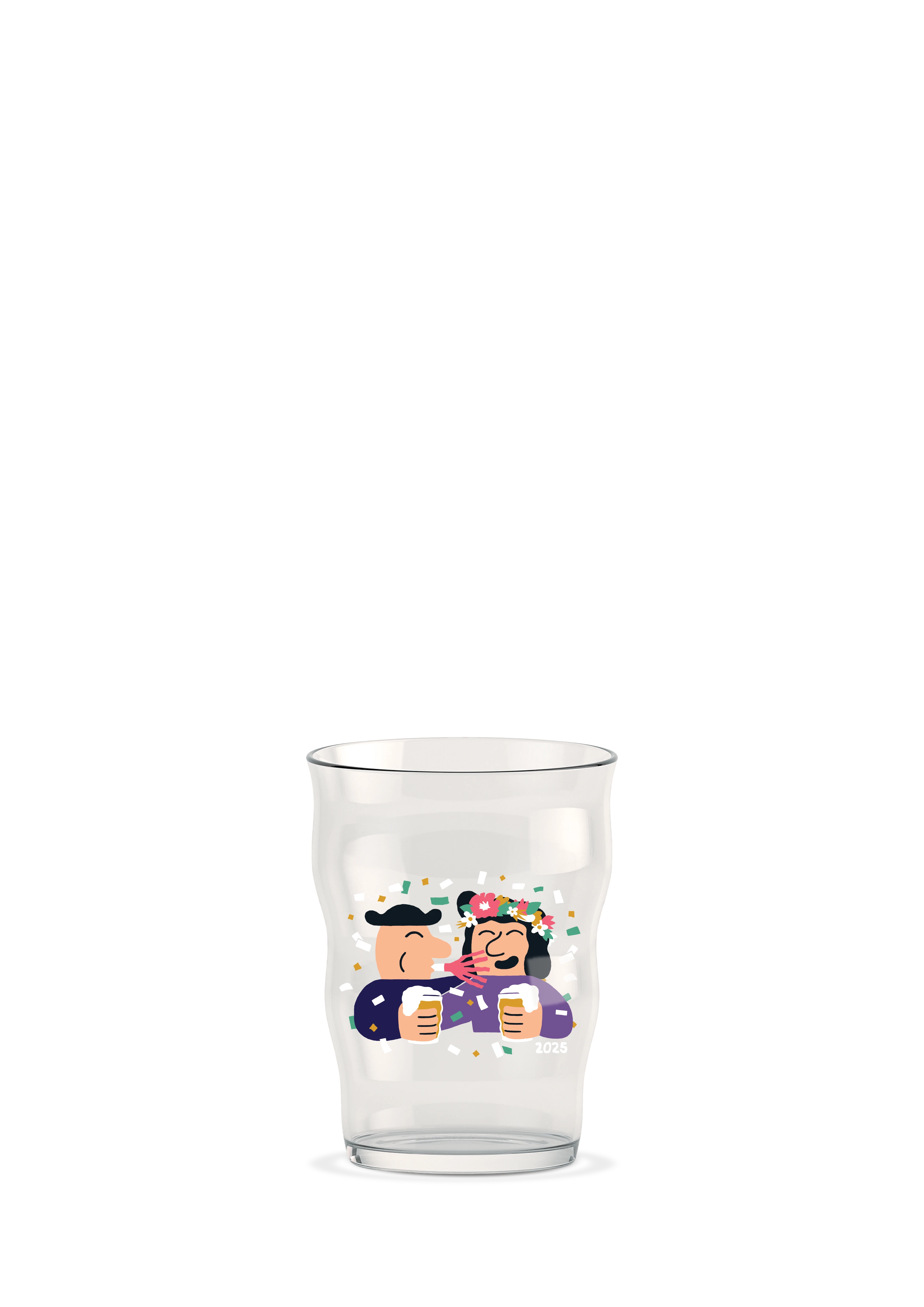 Pint Ølglas 2025 40 cl fra Holmegaard i farven Klar m. deko, lavet af Glas