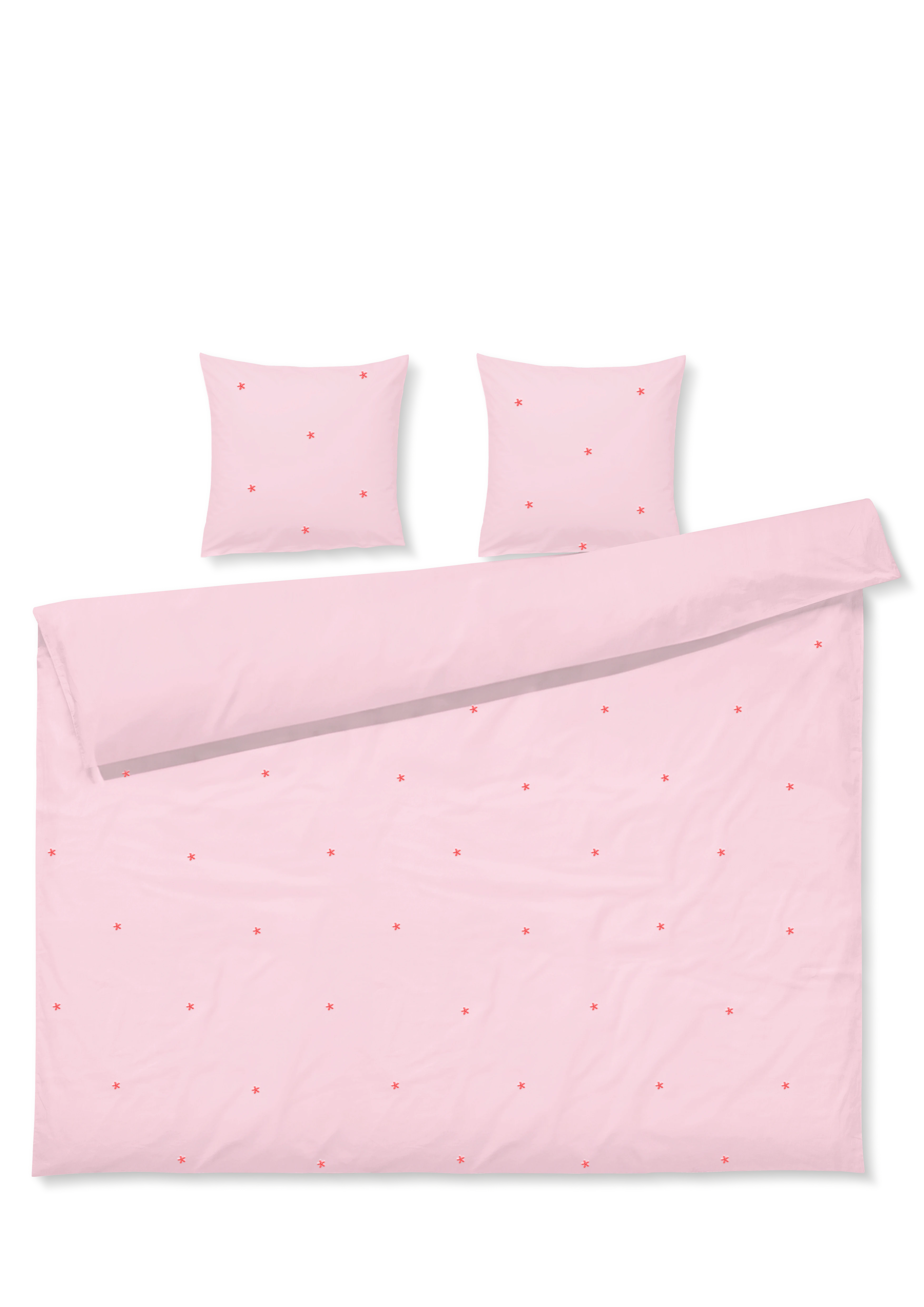 Bettwäsche 200x220 cm von JUNA in der Farbe Pink/Rote, hergestellt aus Baumwolle