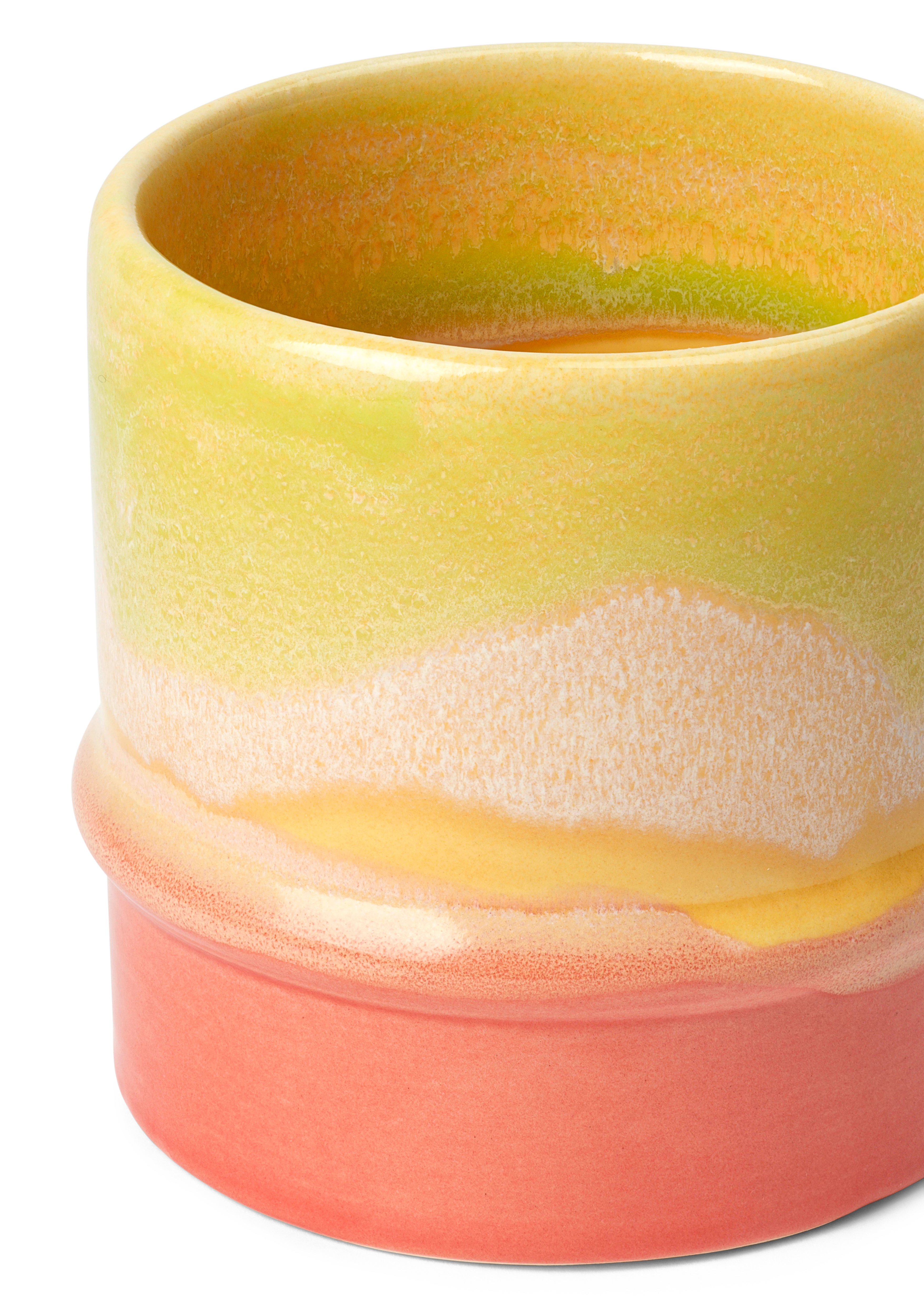 Mug 36 cl from Kähler in Yellow/Apple green/Pink color, made of Ceramics